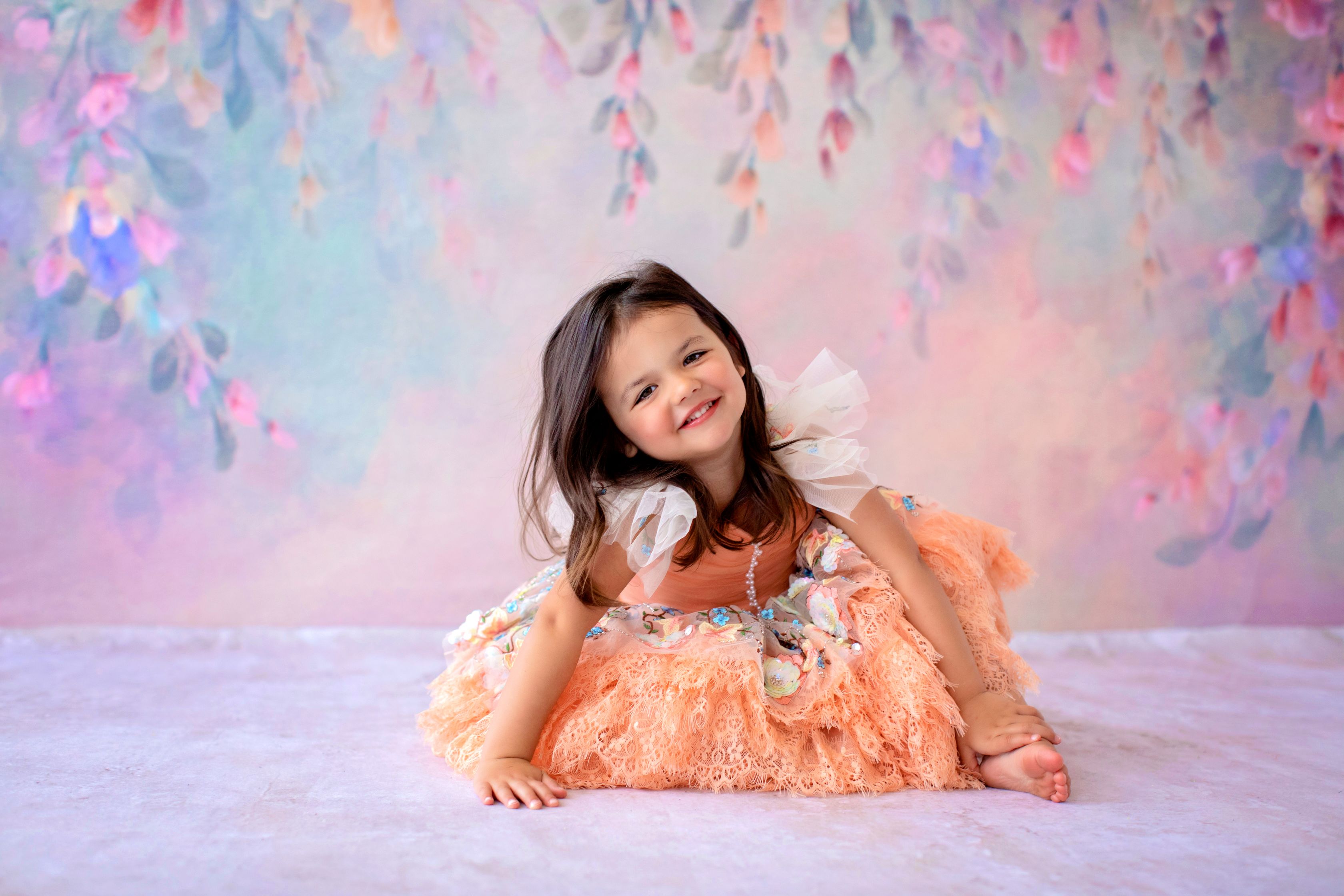 "Peaches" Petal Length Dress ( 3 Year - Petite 4 Year)