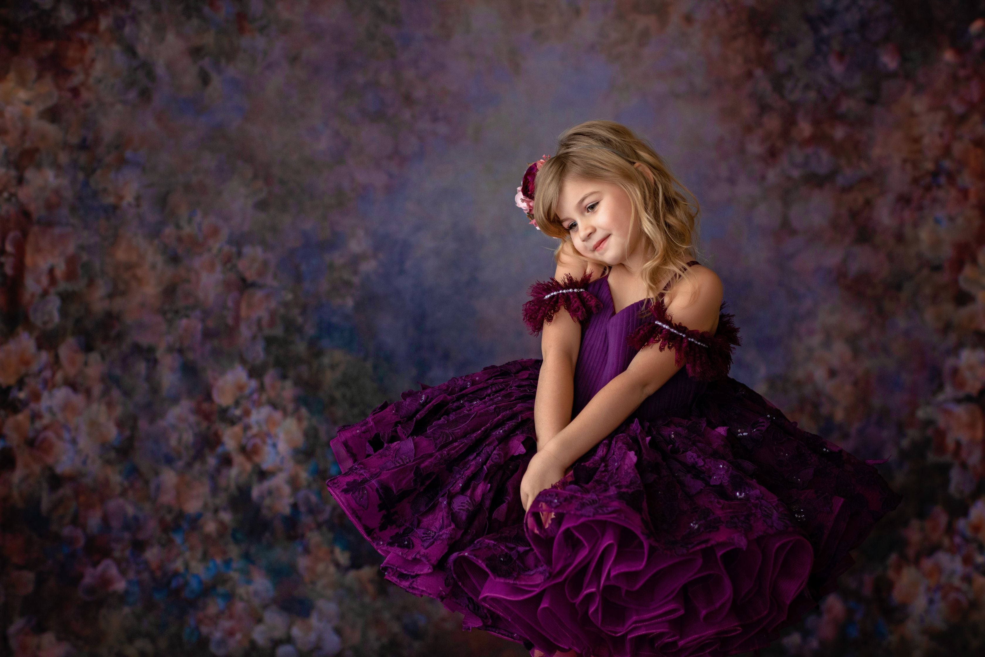 "Butterfly Kisses" - Petal Short Length Dress ( 4 Year - Petite 6 Year)