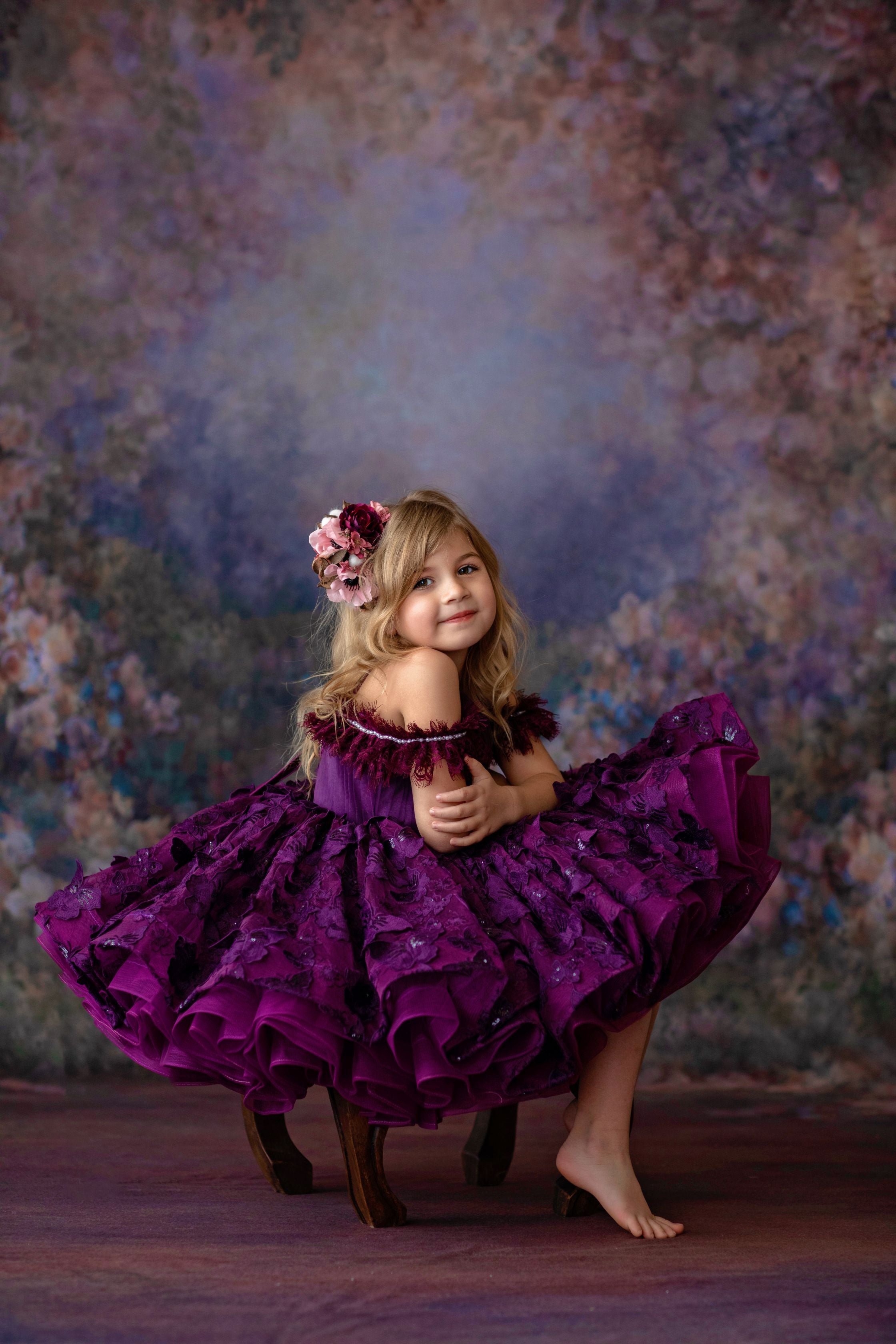 "Butterfly Kisses" - Petal Short Length Dress ( 4 Year - Petite 6 Year)