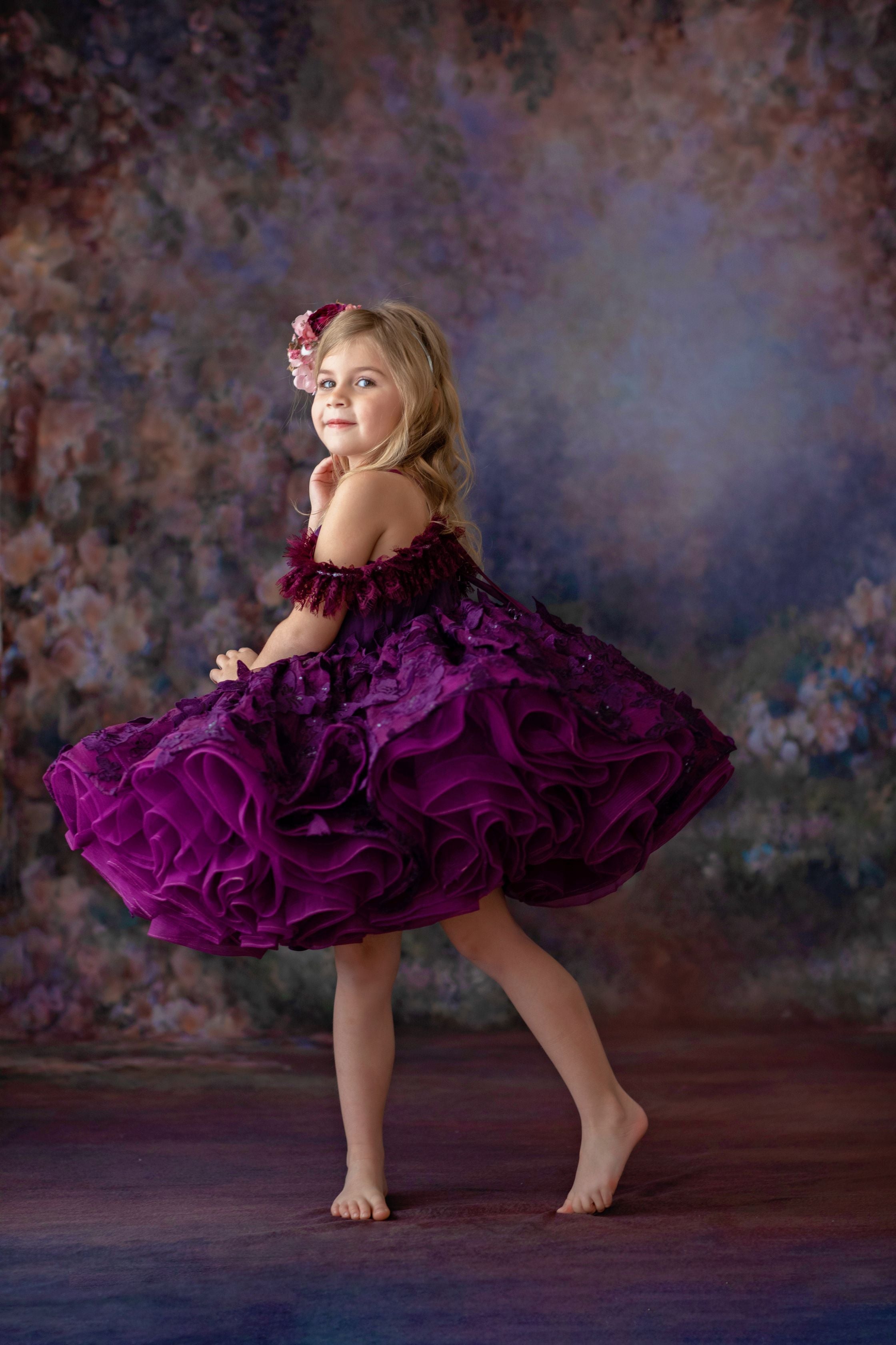 "Butterfly Kisses" - Petal Short Length Dress ( 4 Year - Petite 6 Year)