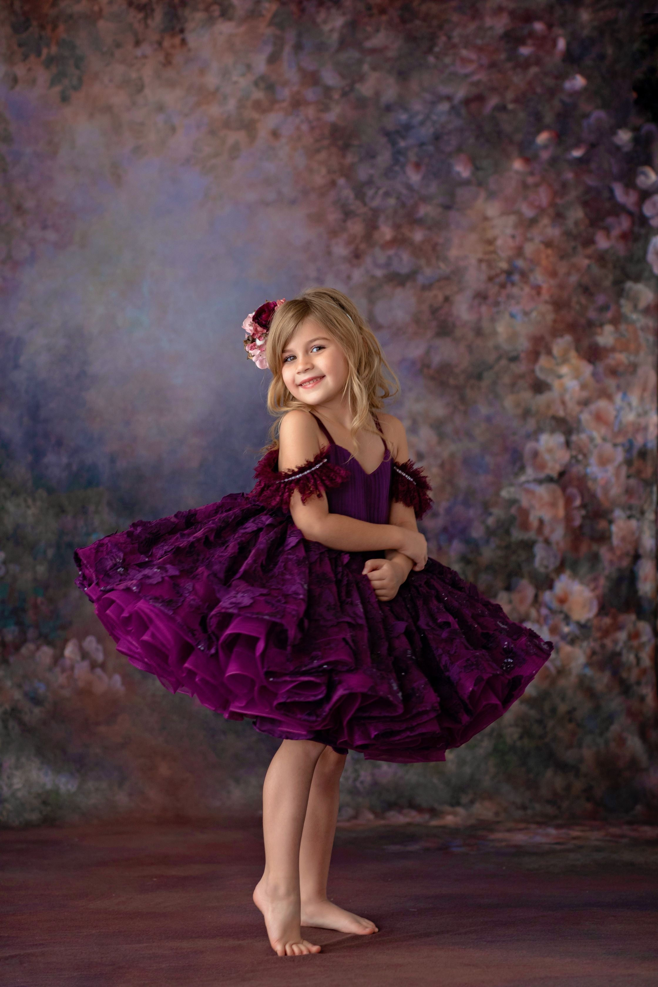 "Butterfly Kisses" - Petal Short Length Dress ( 4 Year - Petite 6 Year)
