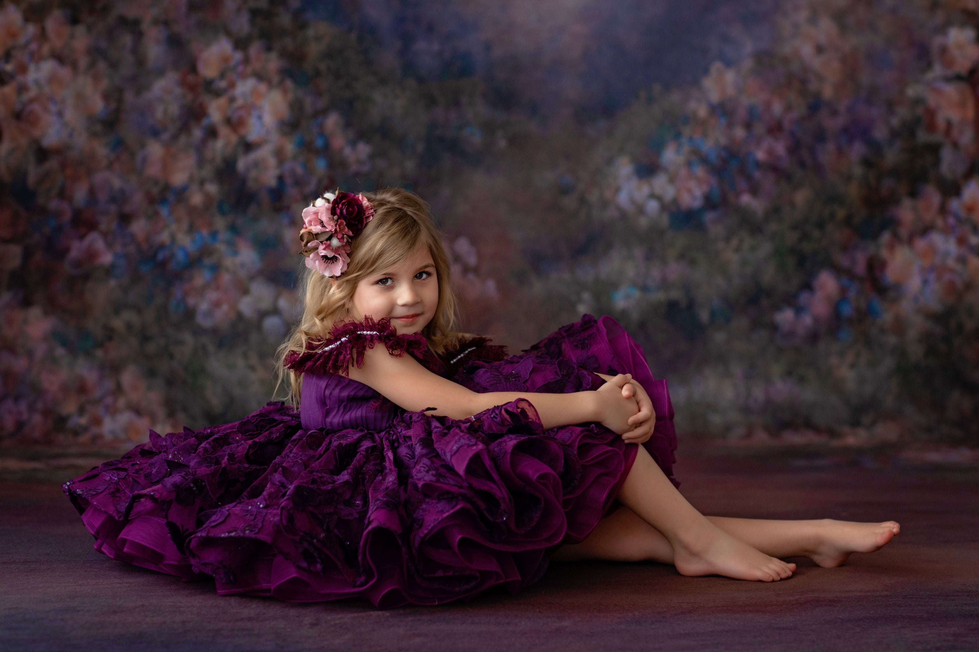 "Butterfly Kisses" - Petal Short Length Dress ( 4 Year - Petite 6 Year)