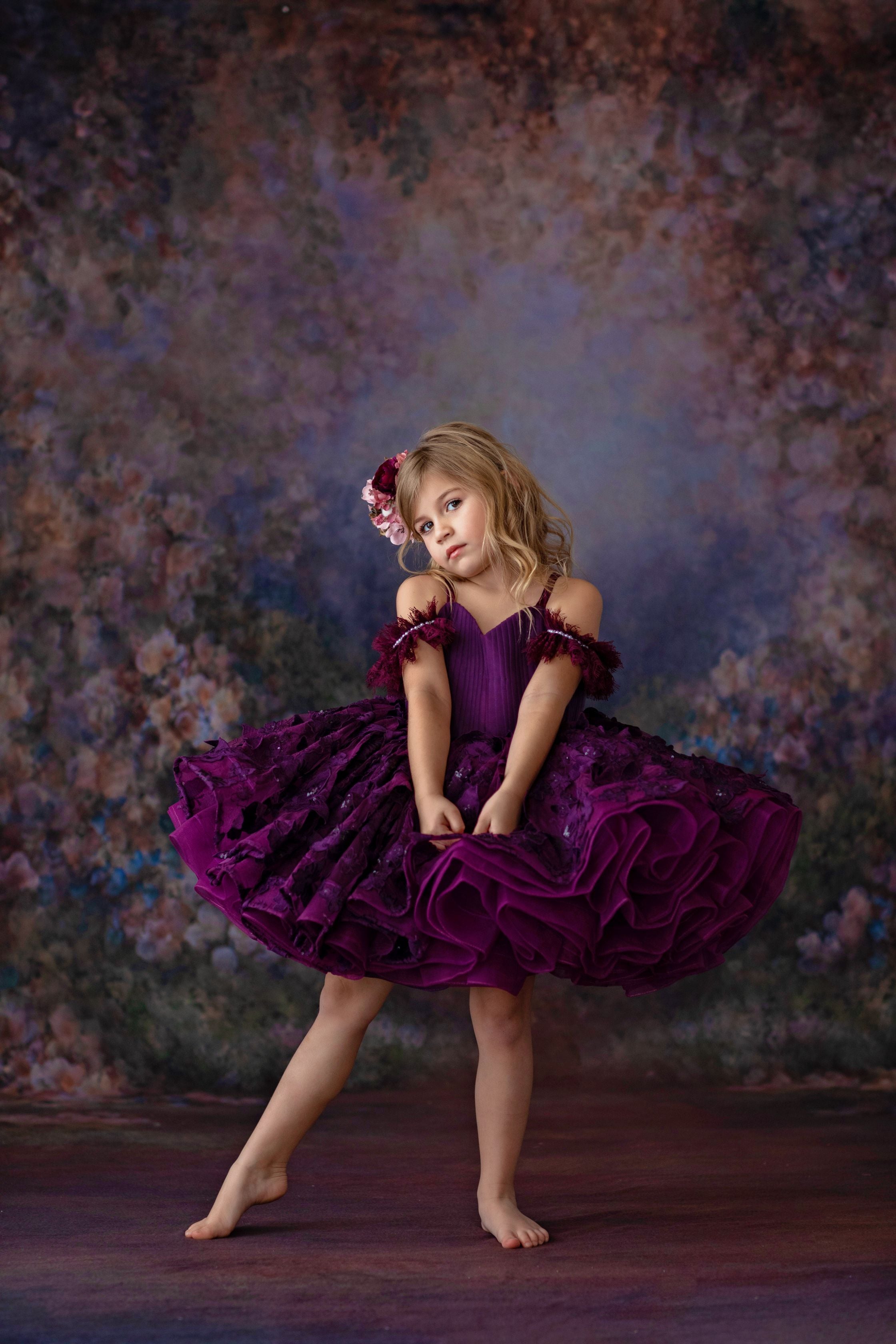 "Butterfly Kisses" - Petal Short Length Dress ( 4 Year - Petite 6 Year)
