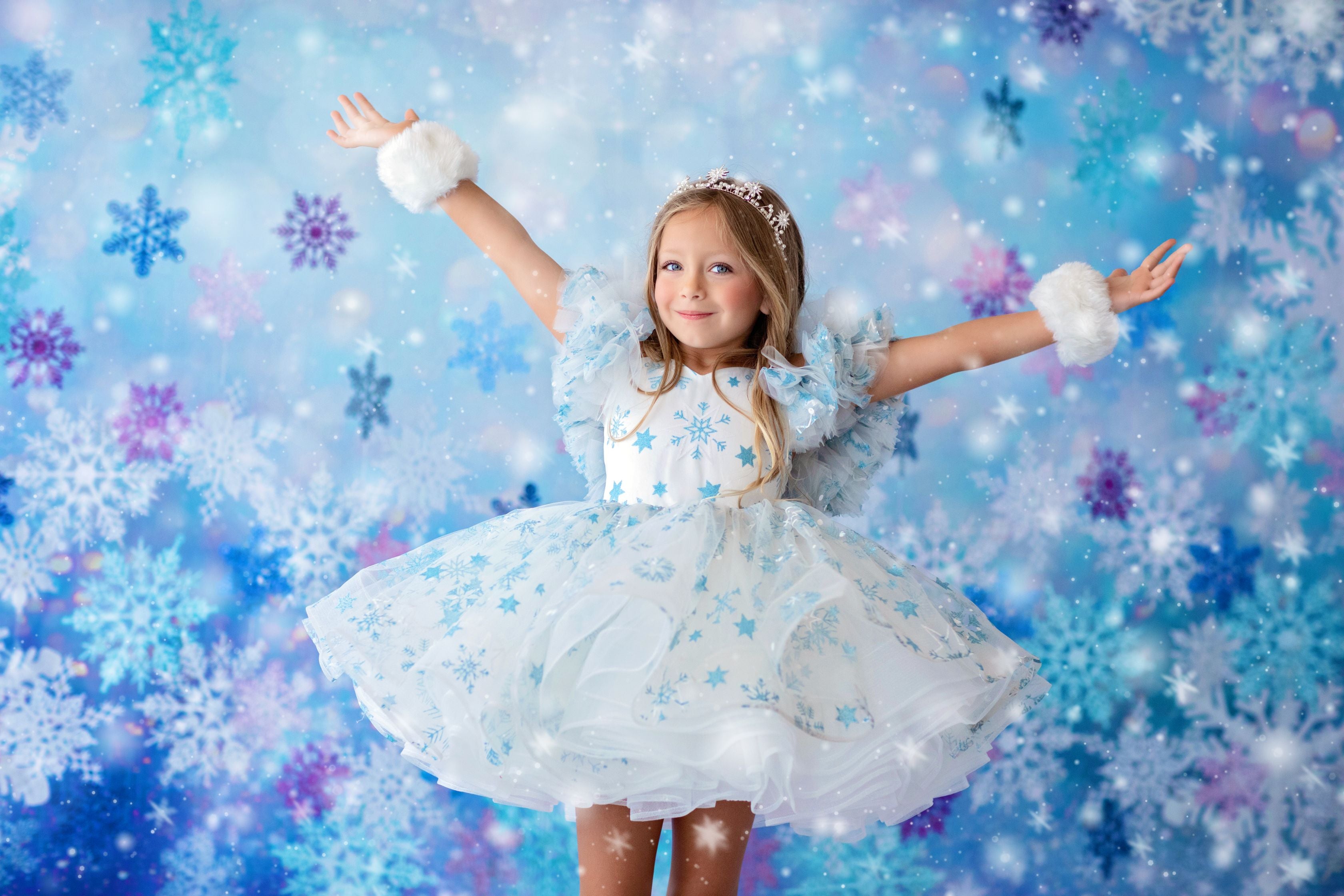 "Snowflake Skies" -Petal Length Dress ( 4 Year - Petite 5 Year)