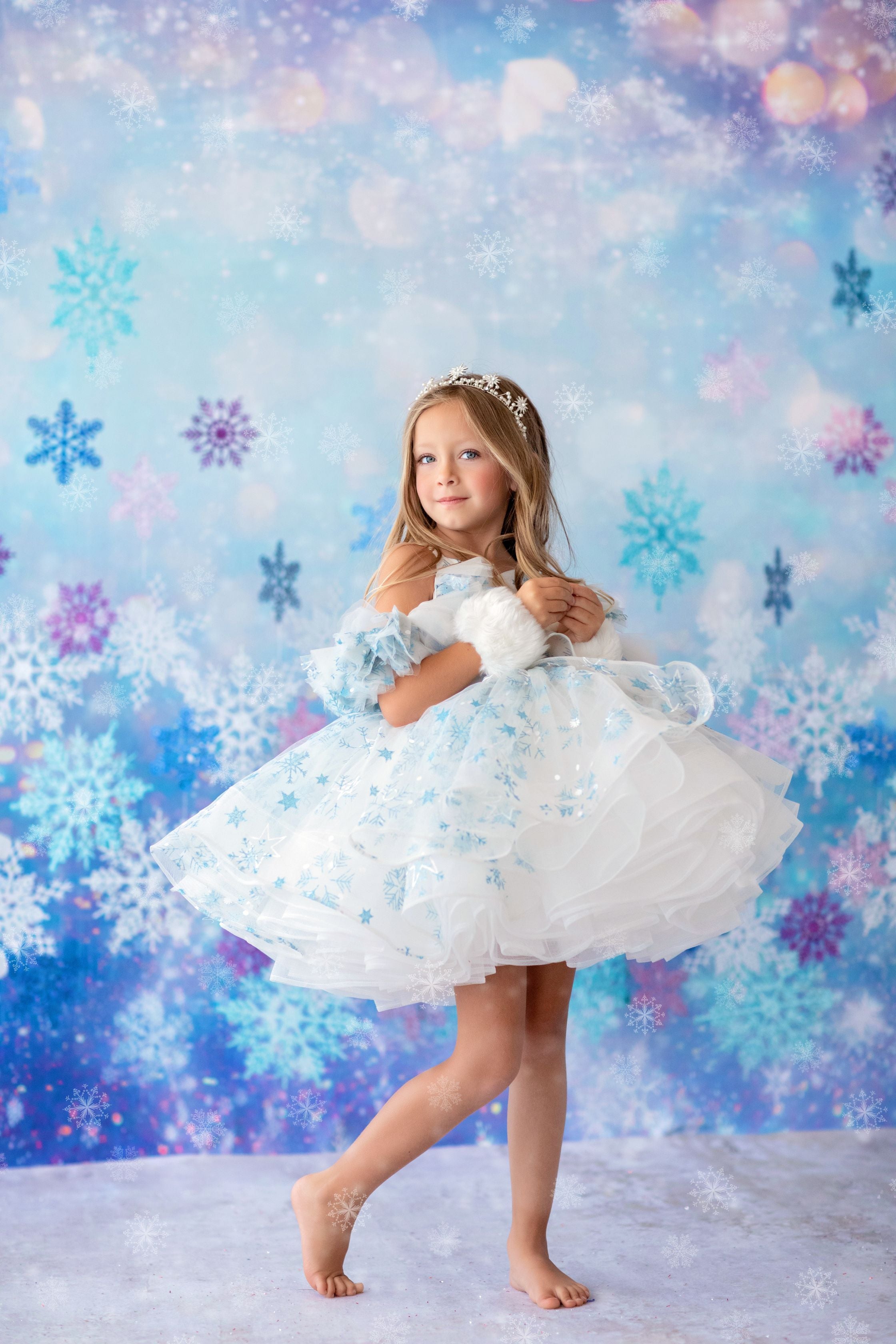 "Snowflake Skies" -Petal Length Dress ( 4 Year - Petite 5 Year)