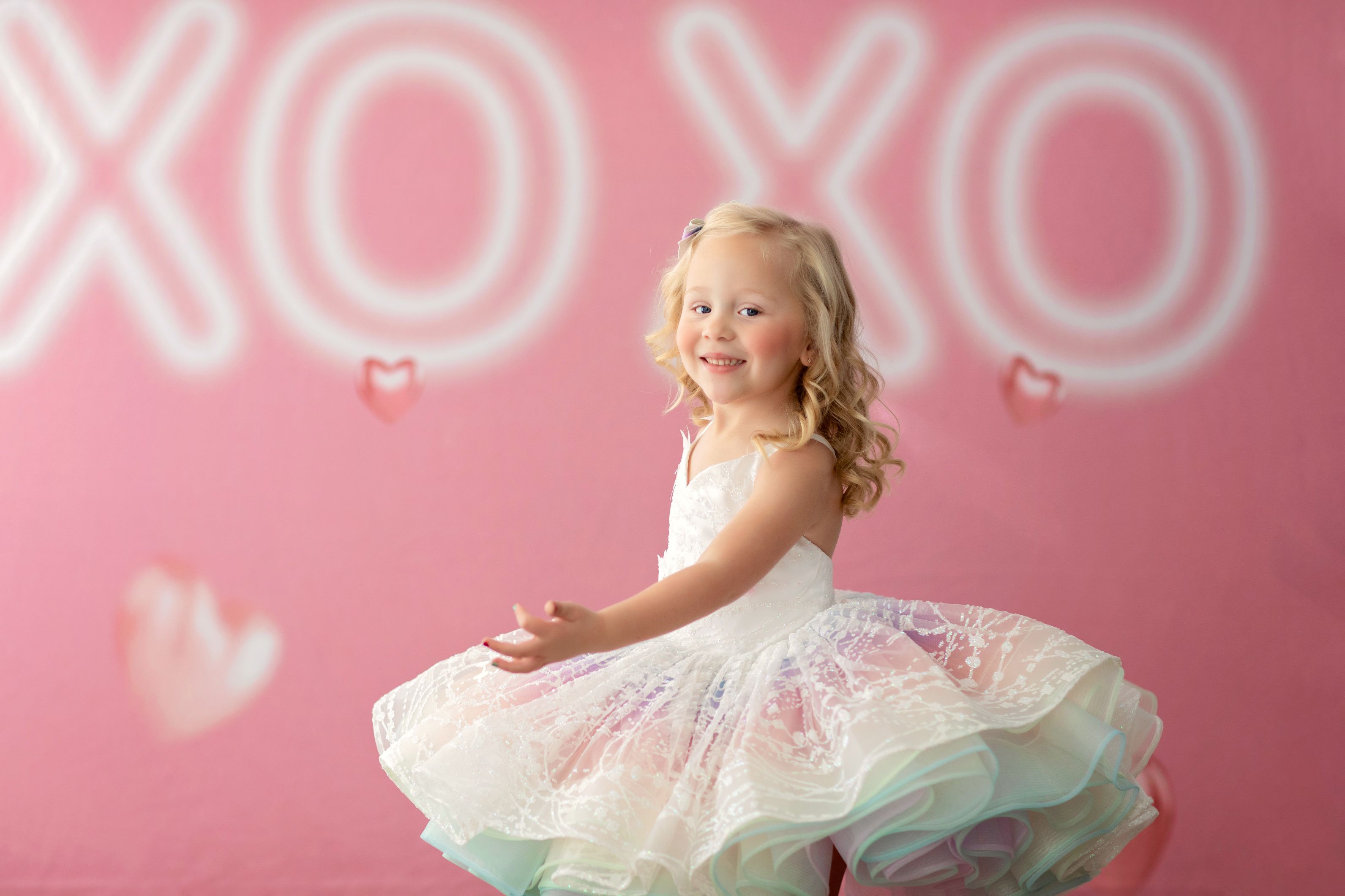 "Unicorns & Rainbows" - Petal Short Length Dress ( 4 Year - Petite 5 Year)