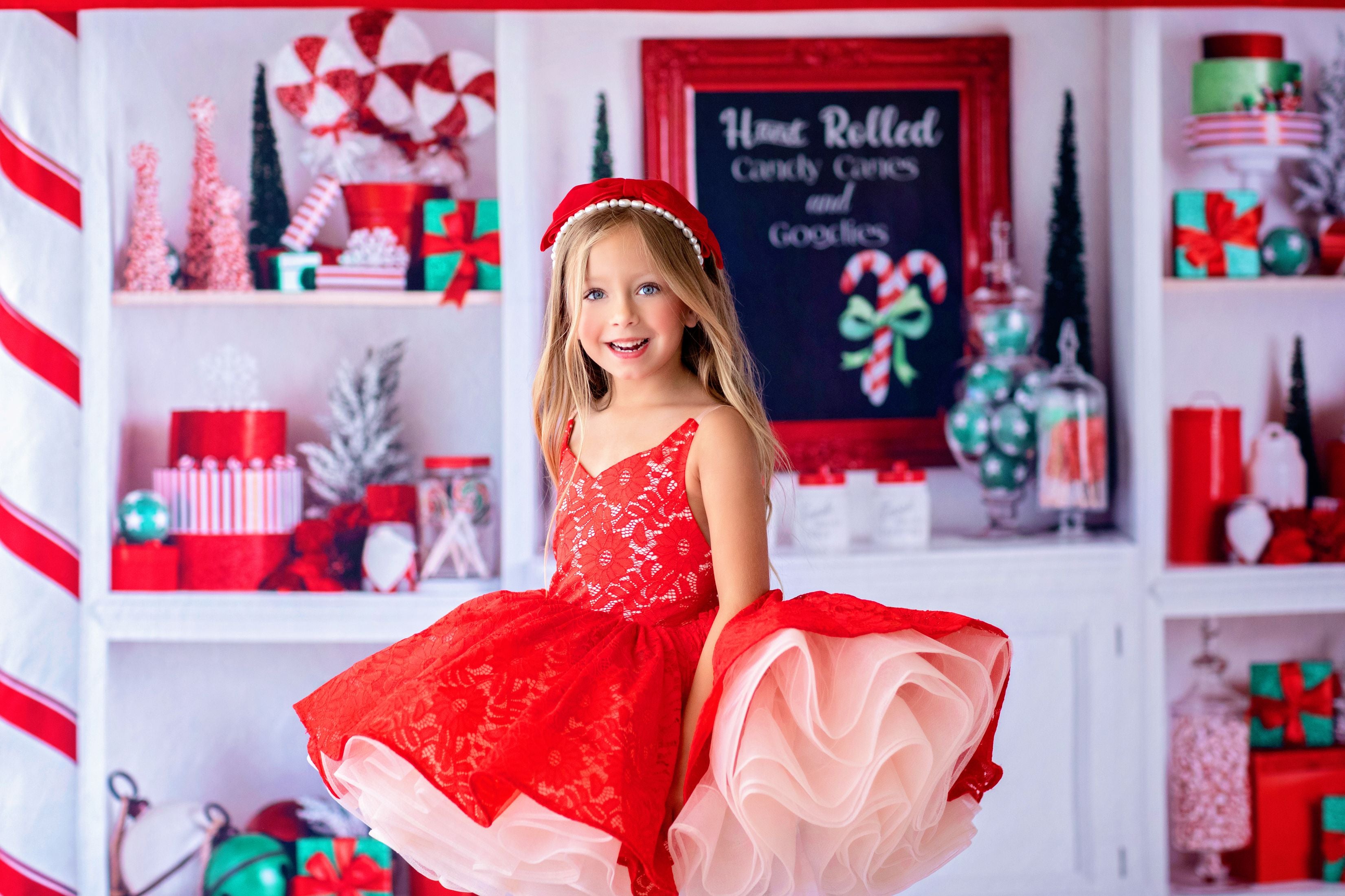 "Shelby" in Red- Petal Length Dress (4 Year-Petite 5 Year)