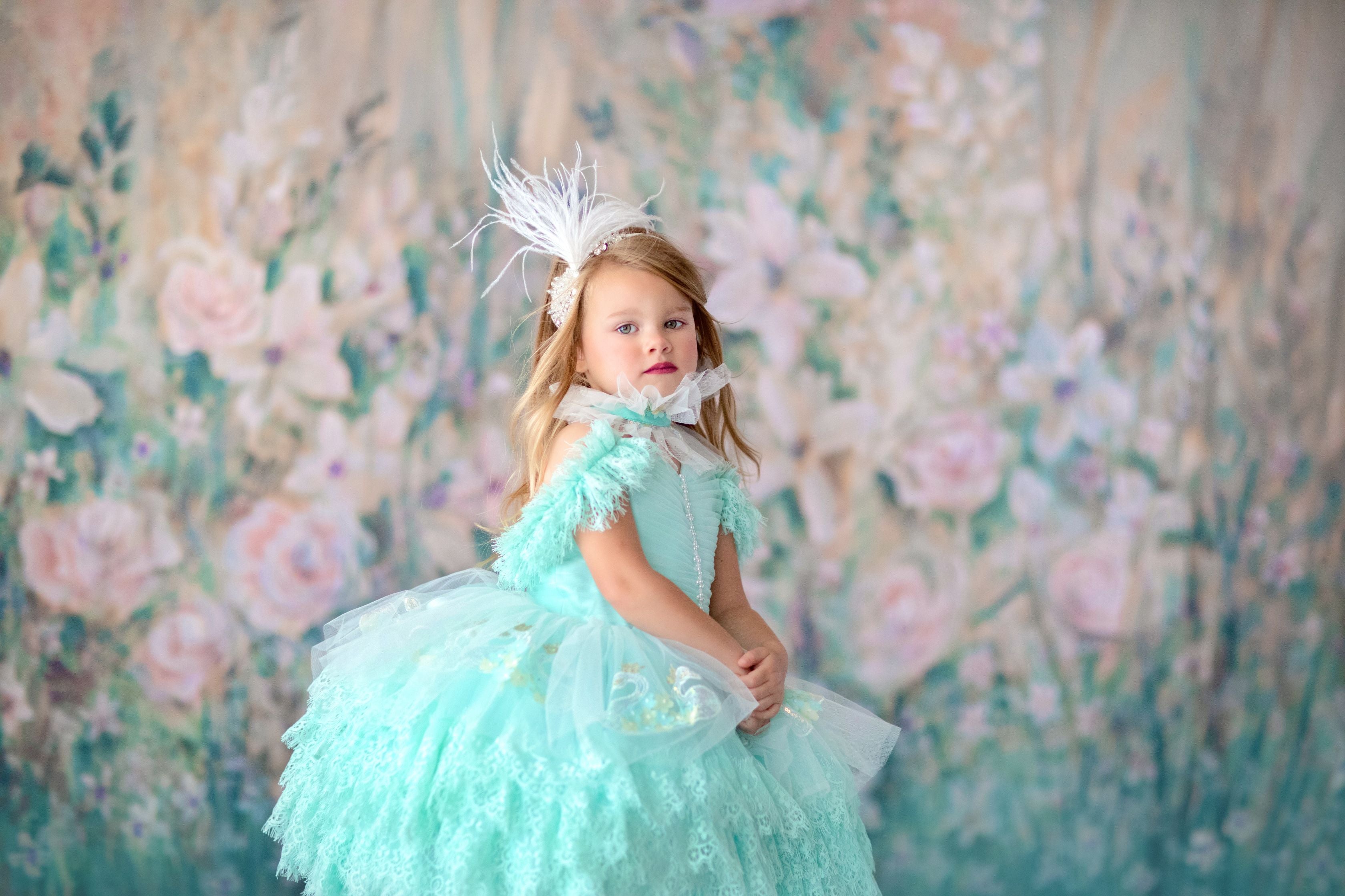 "Swan Dreams" - Pleated Bodice- Petal Length Dress - ( 5 Year - Petite 6 Year)