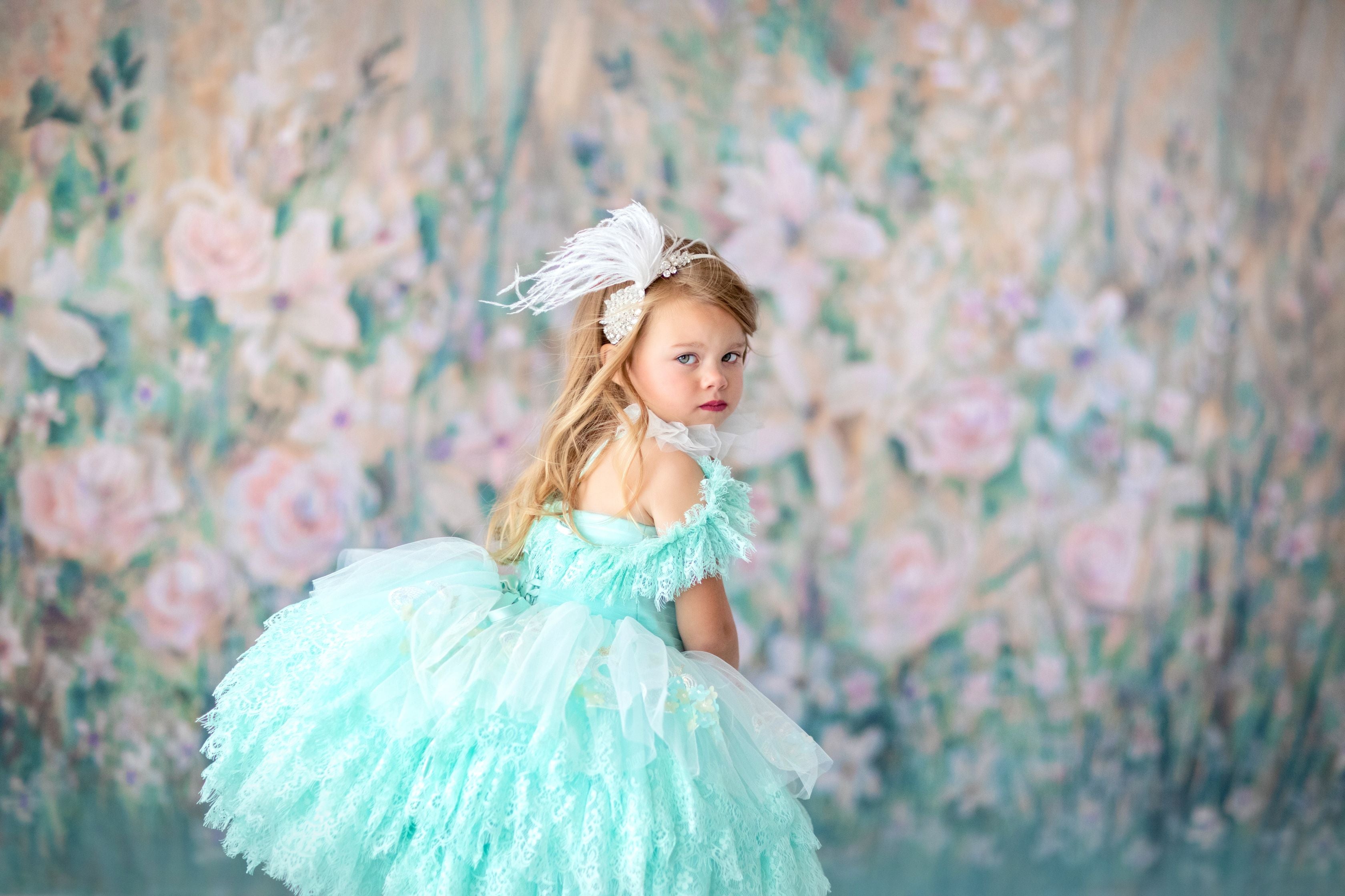 "Swan Dreams" - Pleated Bodice- Petal Length Dress - ( 5 Year - Petite 6 Year)
