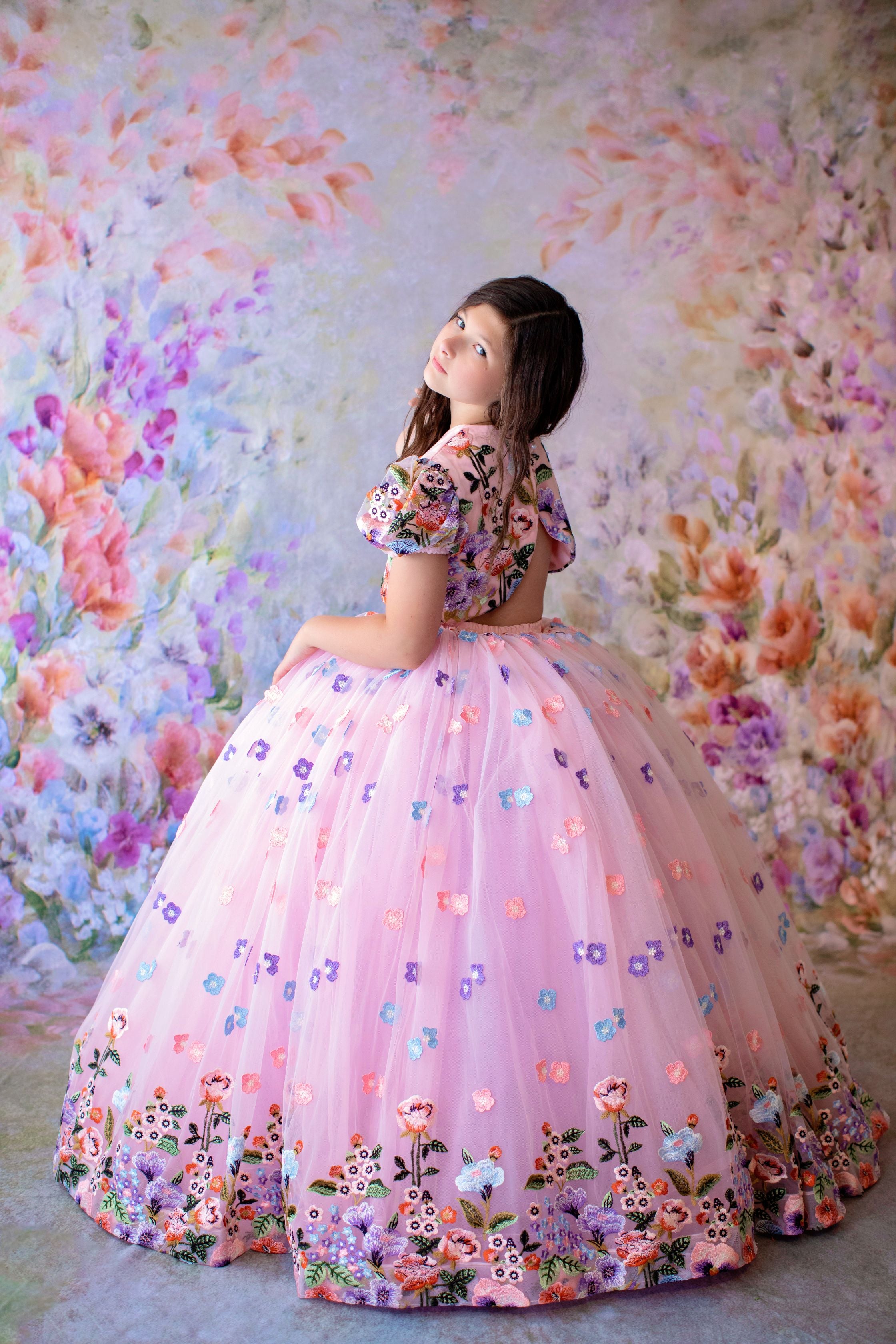"Camille" - 2 piece in shades of Pink & Lavender-( 6 Year - Petite 8 Year)