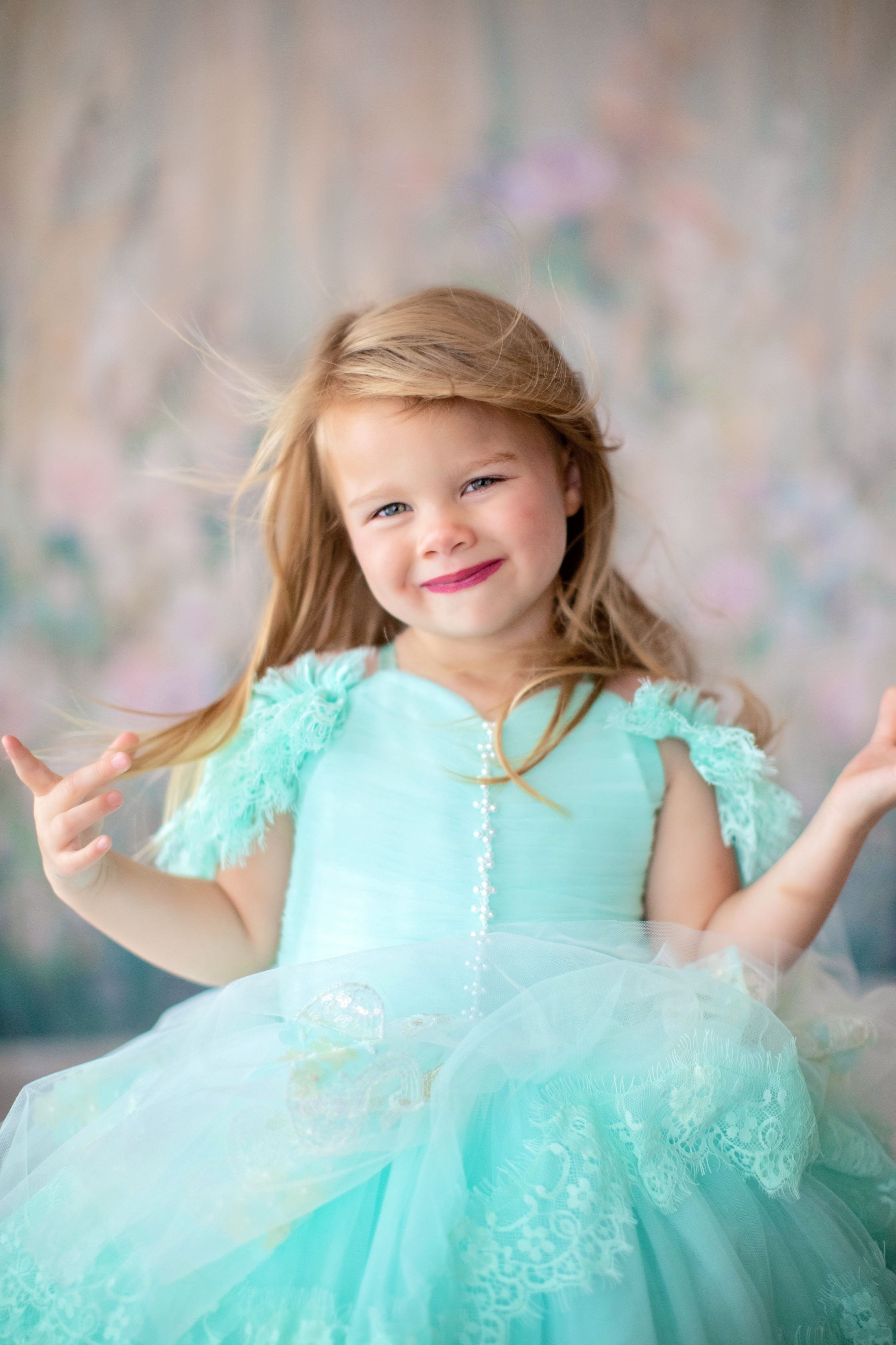 "Swan Dreams" - Pleated Bodice- Petal Length Dress - ( 5 Year - Petite 6 Year)