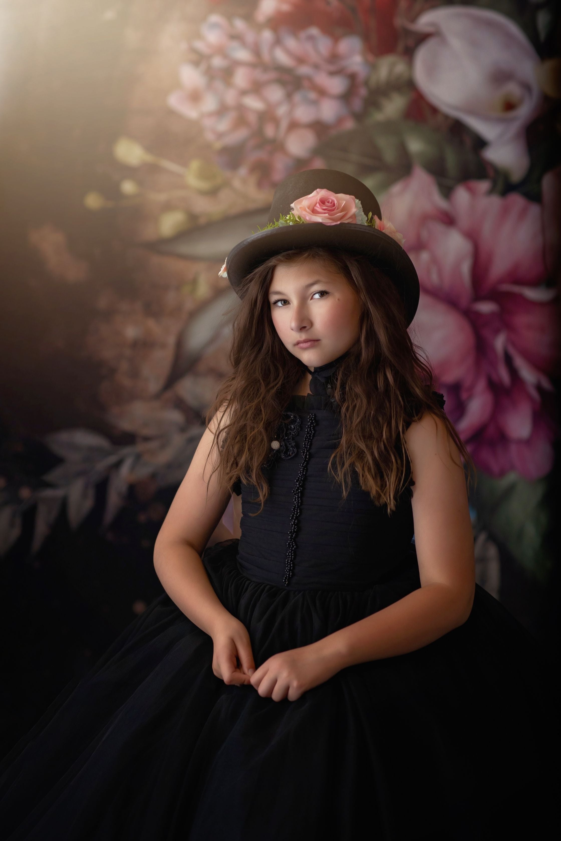 "Alexandria" - Floor long Length Dress- ( 8 Year - Petite 13 Year) Couture Rental Gown