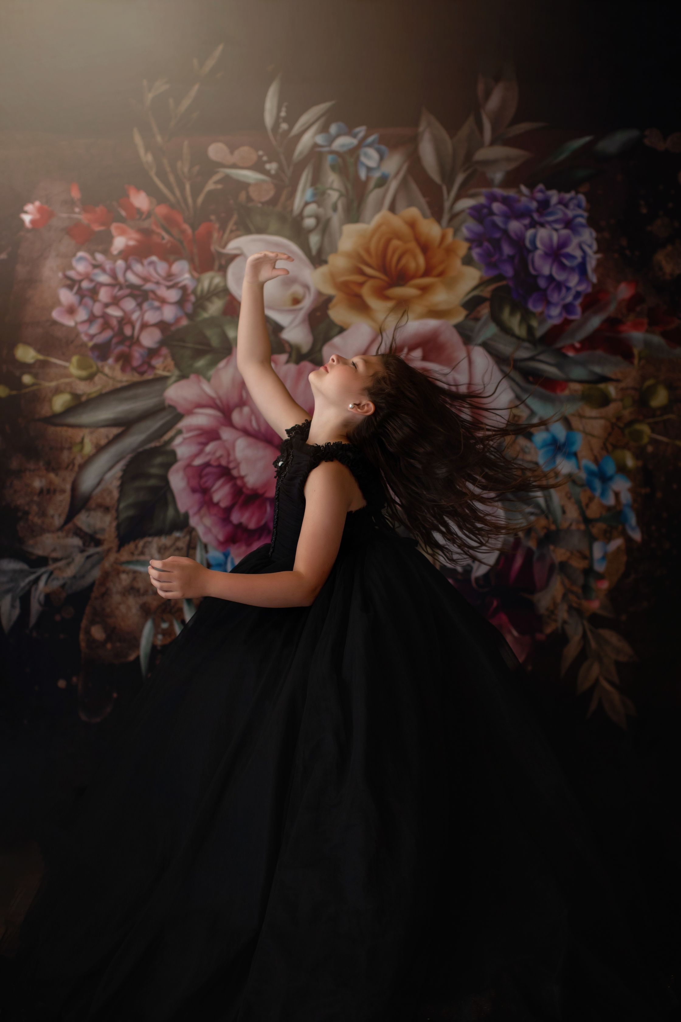 "Alexandria" - Floor long Length Dress- ( 8 Year - Petite 13 Year) Couture Rental Gown
