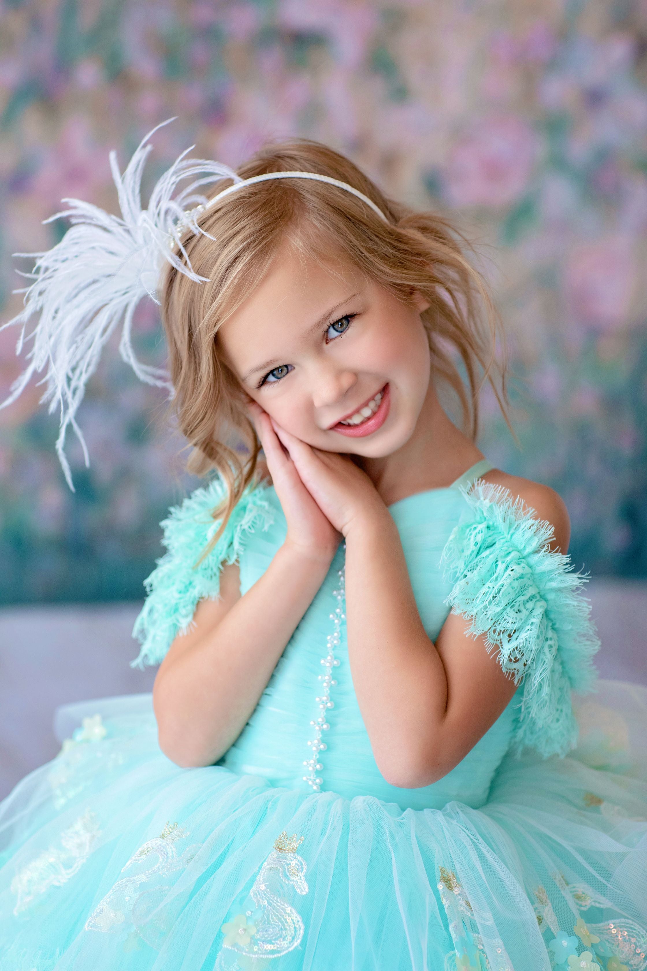 "Swan Dreams" - Pleated Bodice- Petal Length Dress - ( 5 Year - Petite 6 Year)