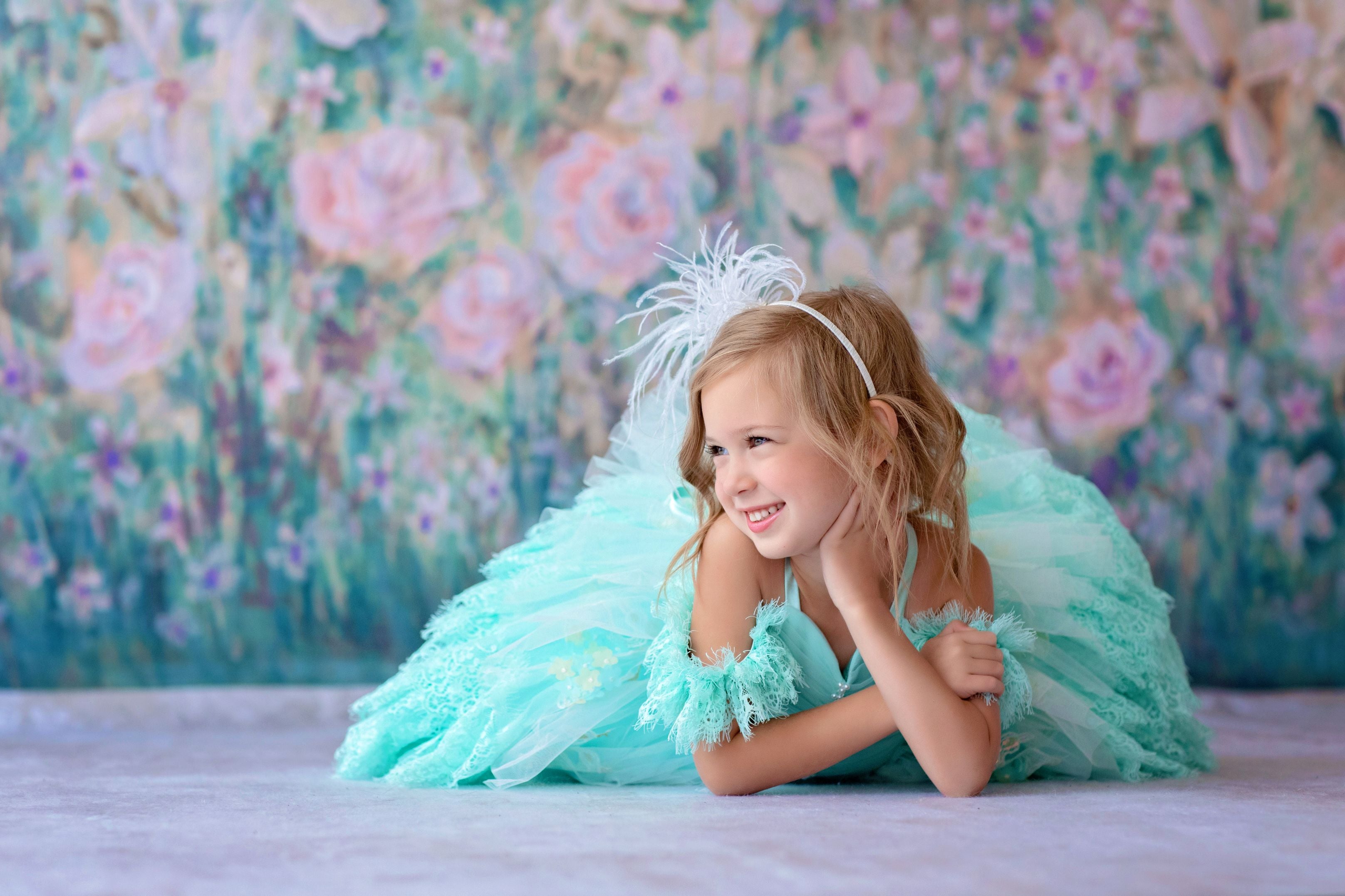 "Swan Dreams" - Pleated Bodice- Petal Length Dress - ( 5 Year - Petite 6 Year)