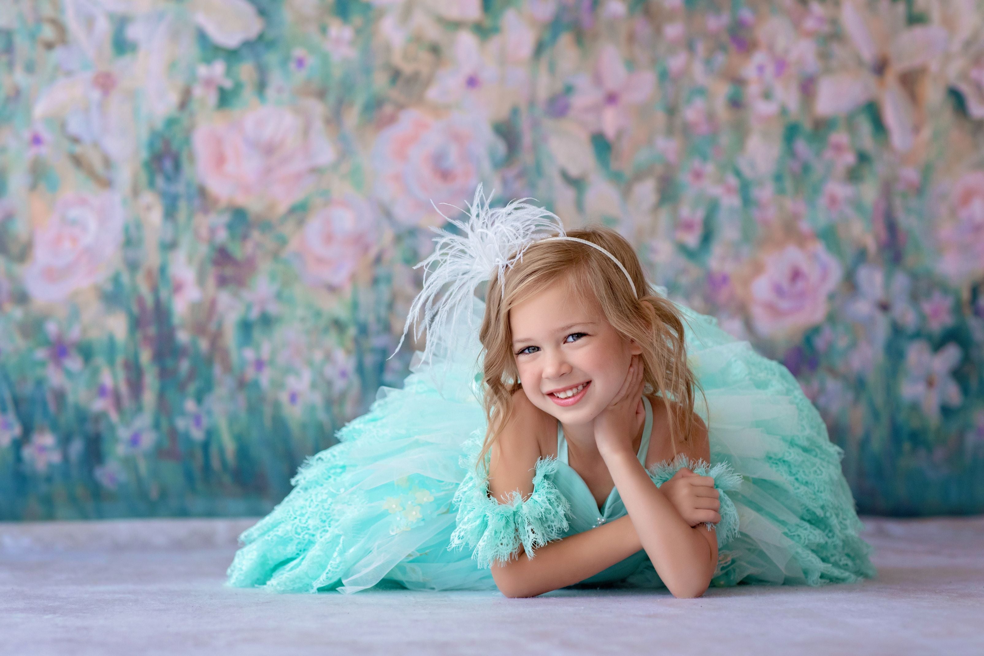 "Swan Dreams" - Pleated Bodice- Petal Length Dress - ( 5 Year - Petite 6 Year)