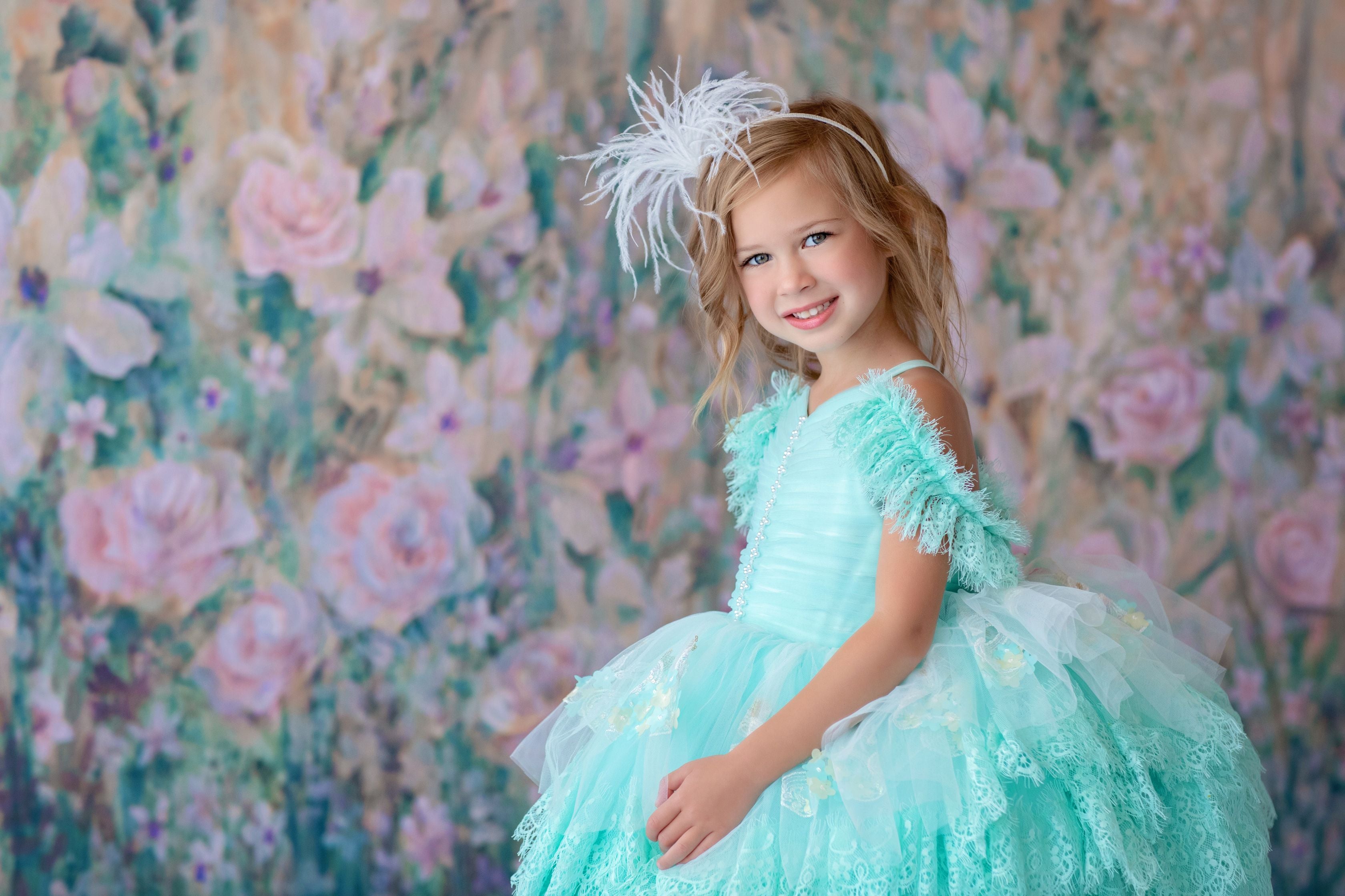 "Swan Dreams" - Pleated Bodice- Petal Length Dress - ( 5 Year - Petite 6 Year)