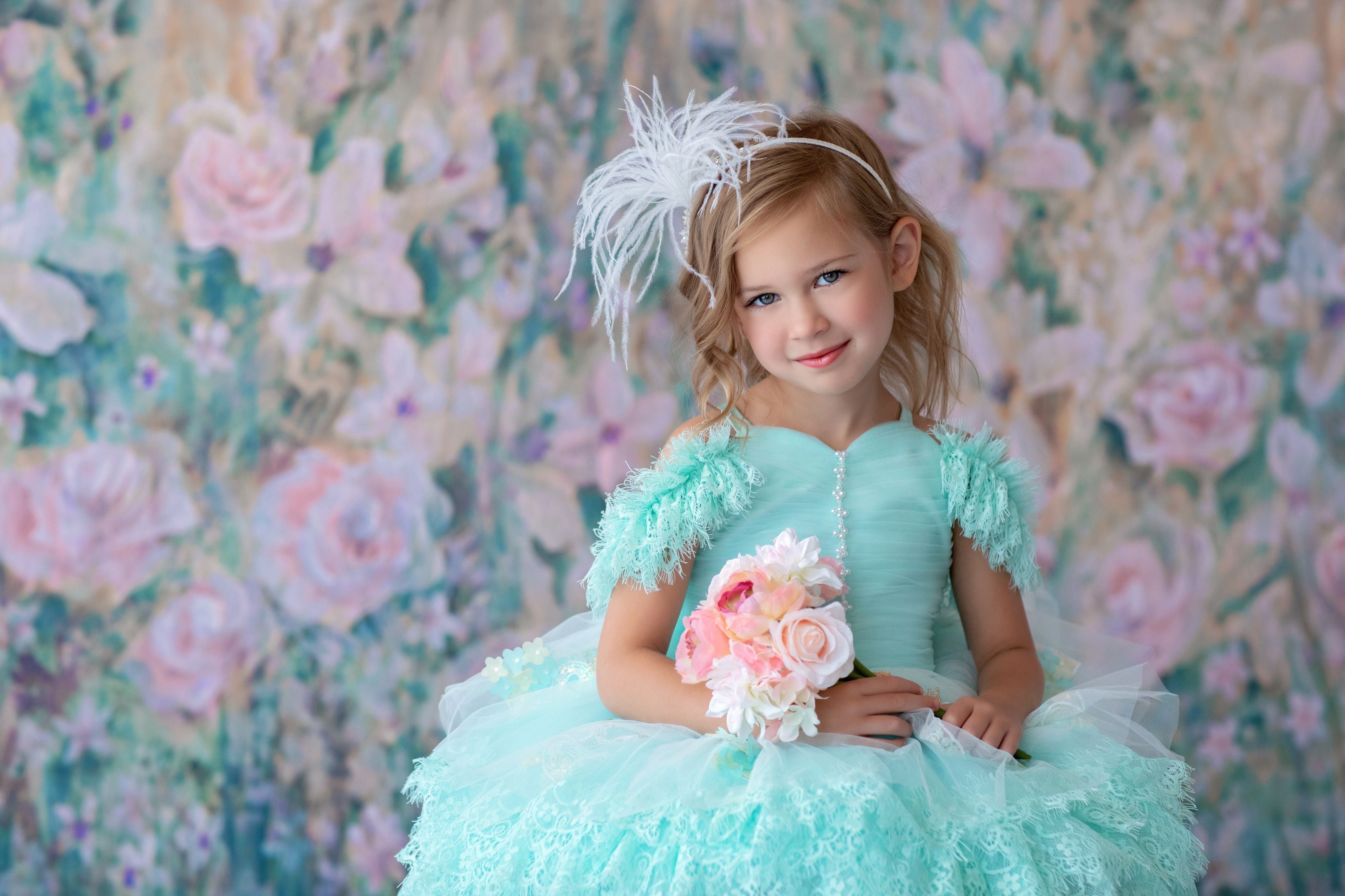"Swan Dreams" - Pleated Bodice- Petal Length Dress - ( 5 Year - Petite 6 Year)