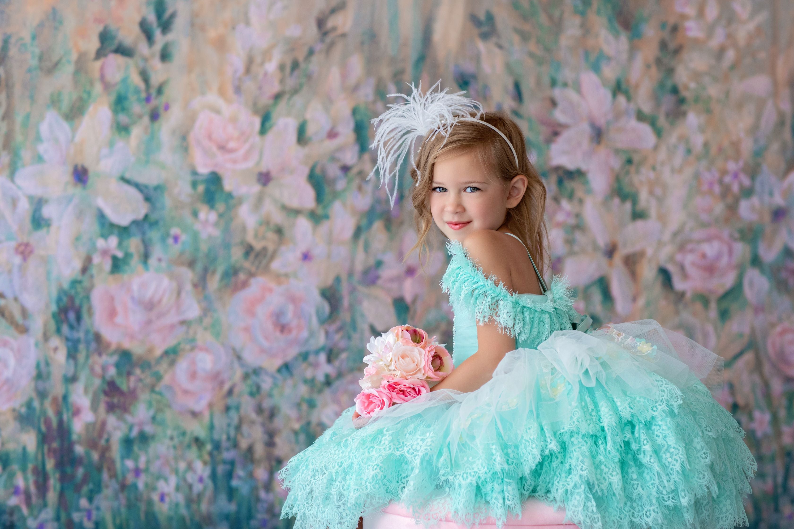 "Swan Dreams" - Pleated Bodice- Petal Length Dress - ( 5 Year - Petite 6 Year)