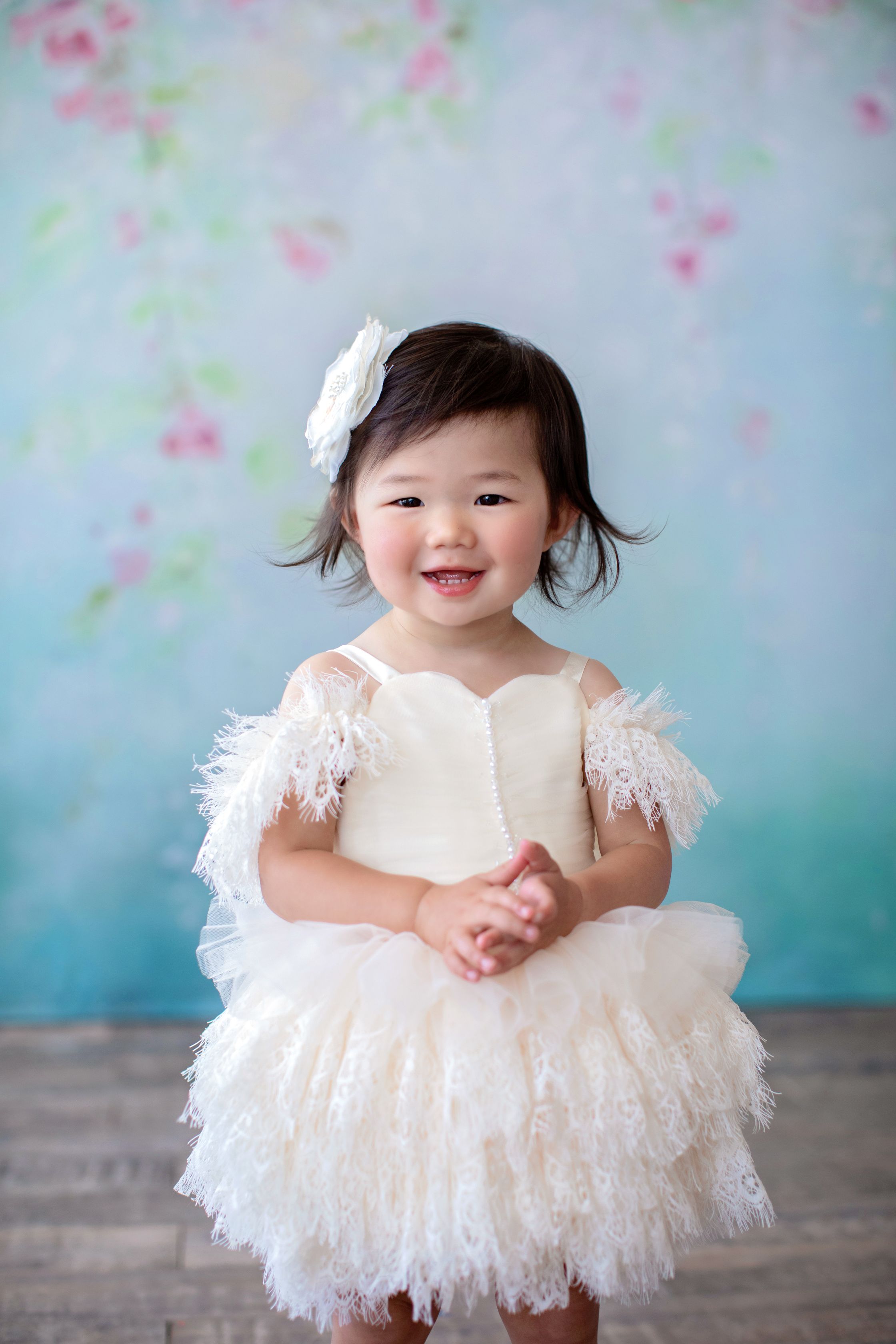 Couture Rental Baby Gown "Alyssa" - Petal Length Dress - ( 12 month - 18 month)