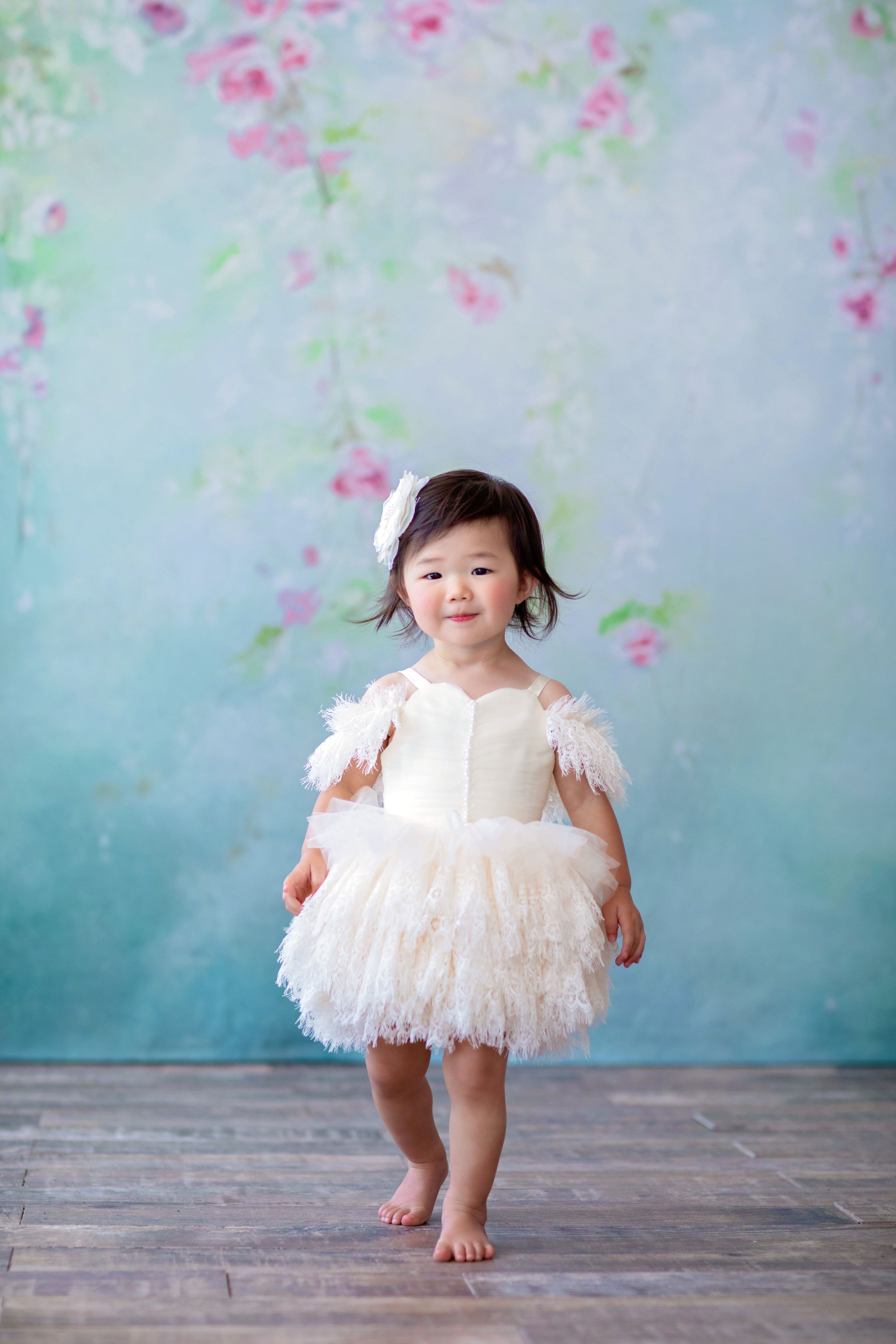 Couture Rental Baby Gown "Alyssa" - Petal Length Dress - ( 12 month - 18 month)