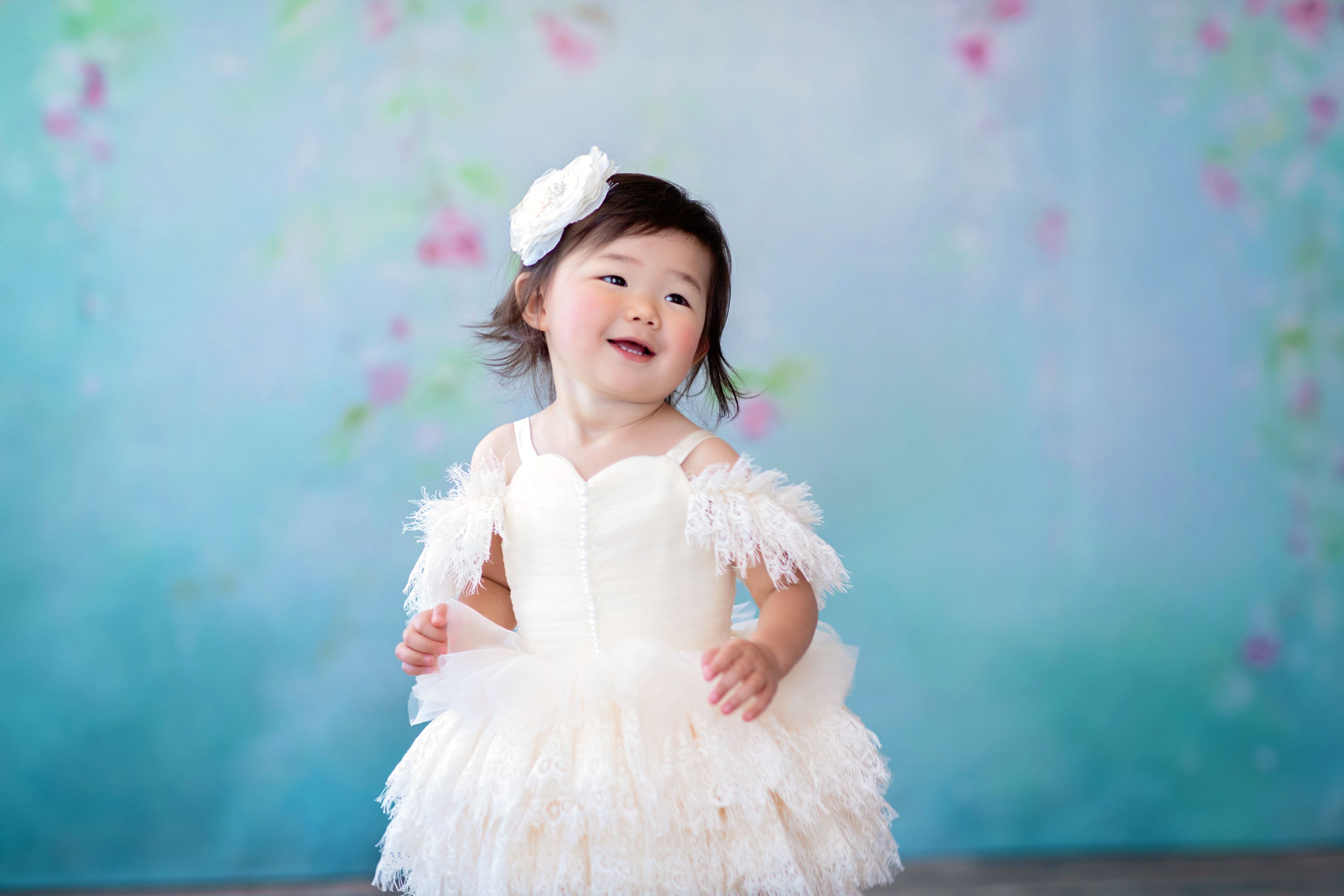 Couture Rental Baby Gown "Alyssa" - Petal Length Dress - ( 12 month - 18 month)