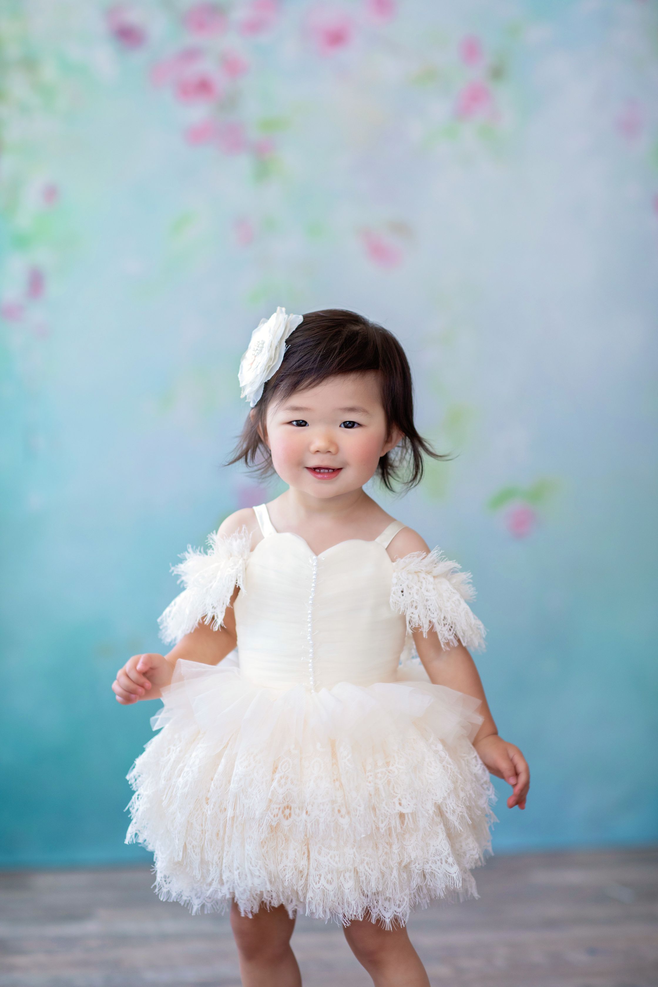 Couture Rental Baby Gown "Alyssa" -  Petal Length Dress  - ( 12 month - 18 month)