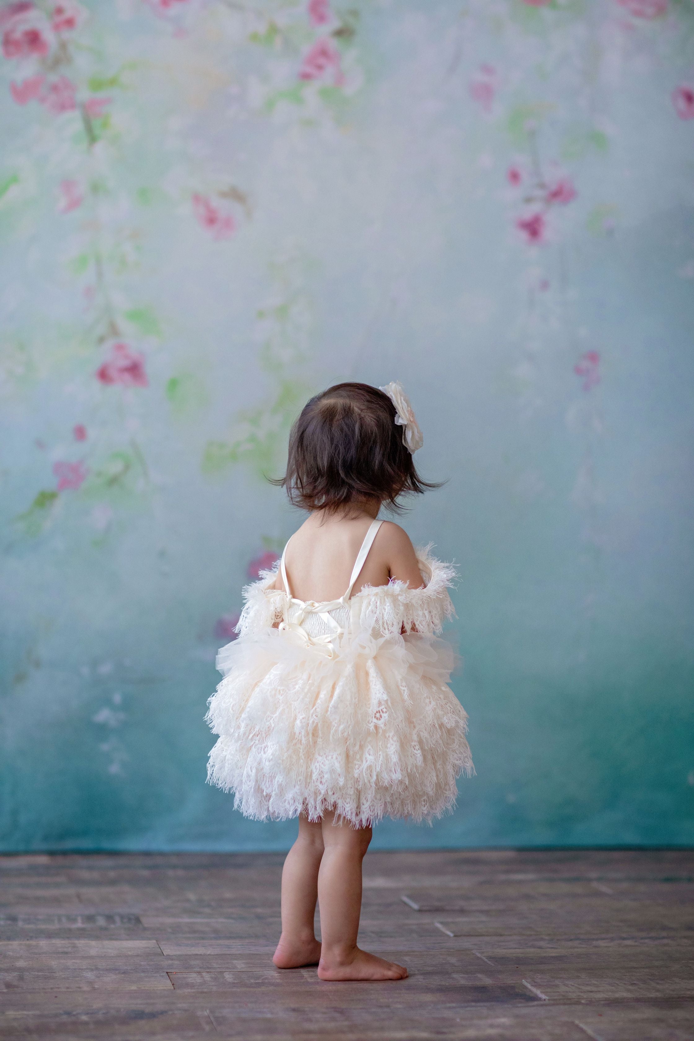 Couture Rental Baby Gown "Alyssa" - Petal Length Dress - ( 12 month - 18 month)