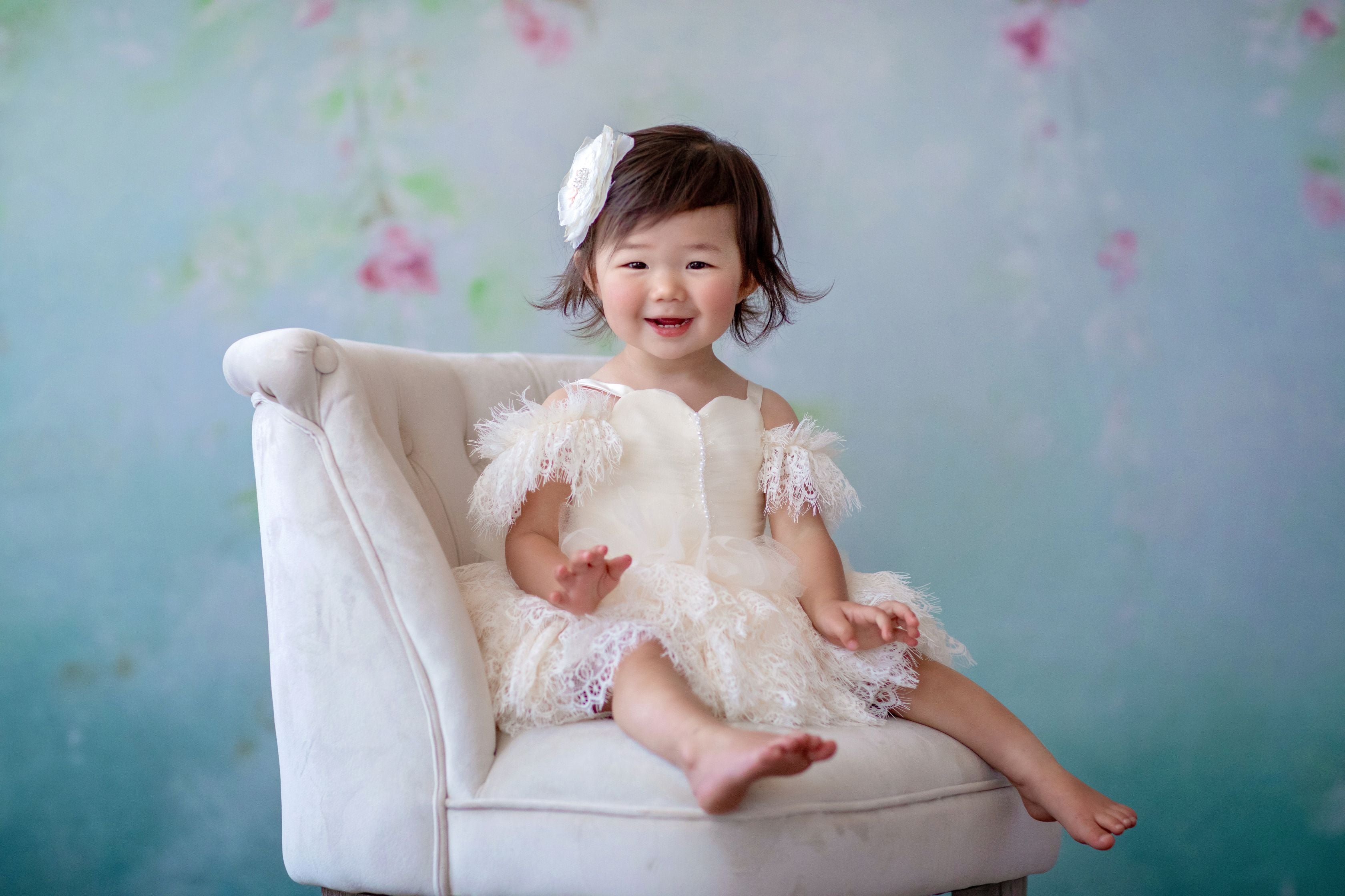 Couture Rental Baby Gown "Alyssa" - Petal Length Dress - ( 12 month - 18 month)