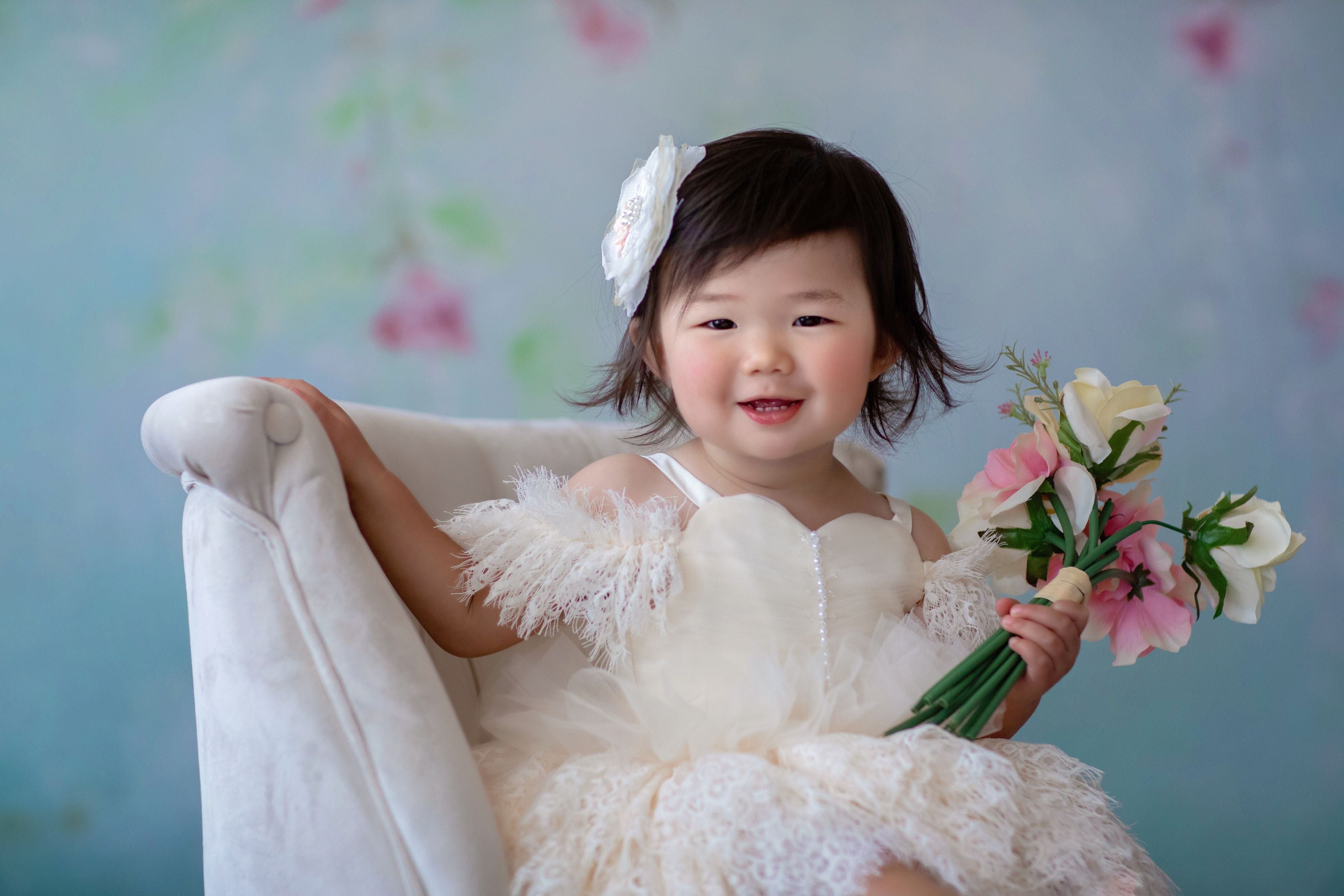 Couture Rental Baby Gown "Alyssa" - Petal Length Dress - ( 12 month - 18 month)
