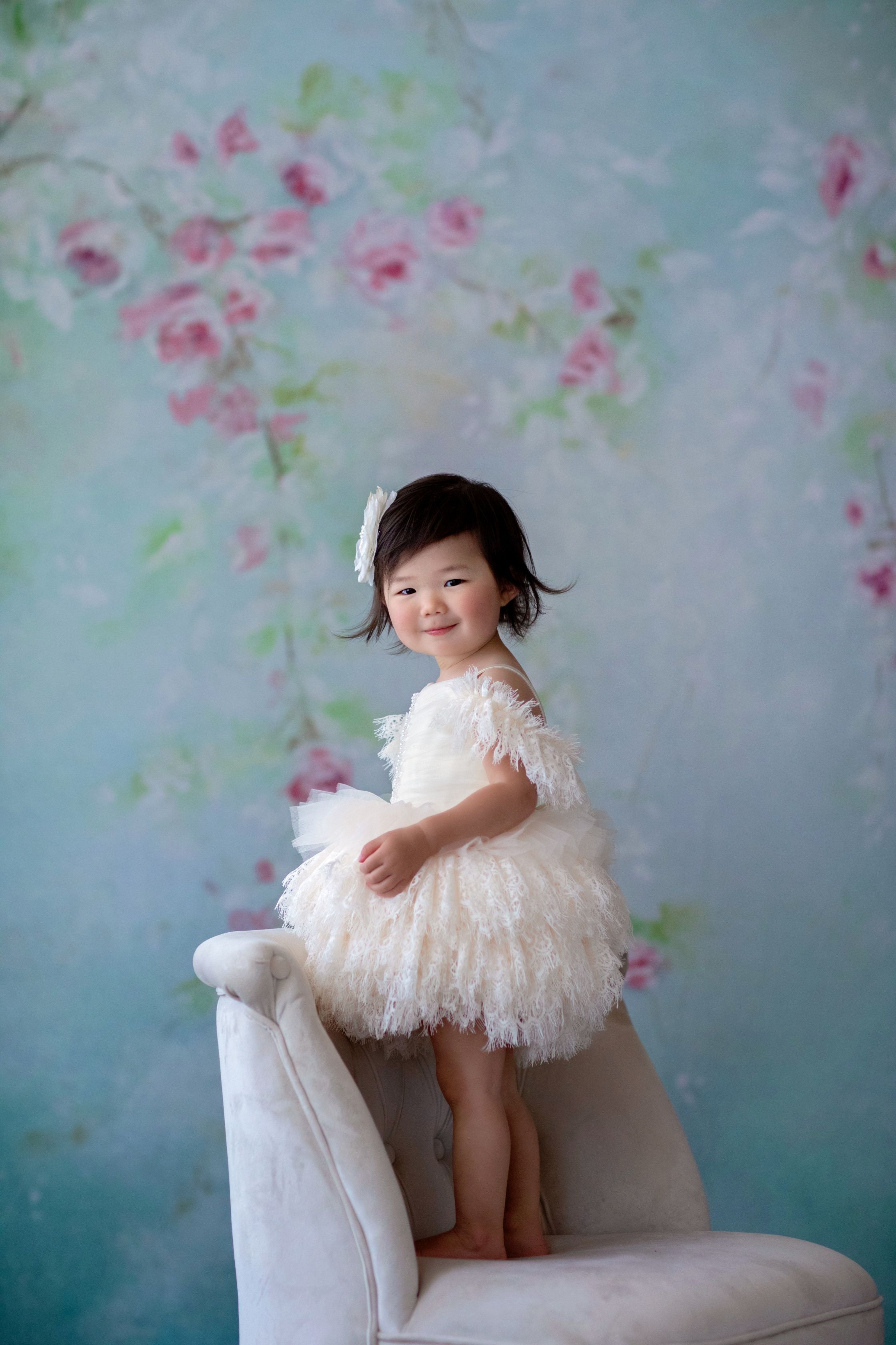 Couture Rental Baby Gown "Alyssa" - Petal Length Dress - ( 12 month - 18 month)