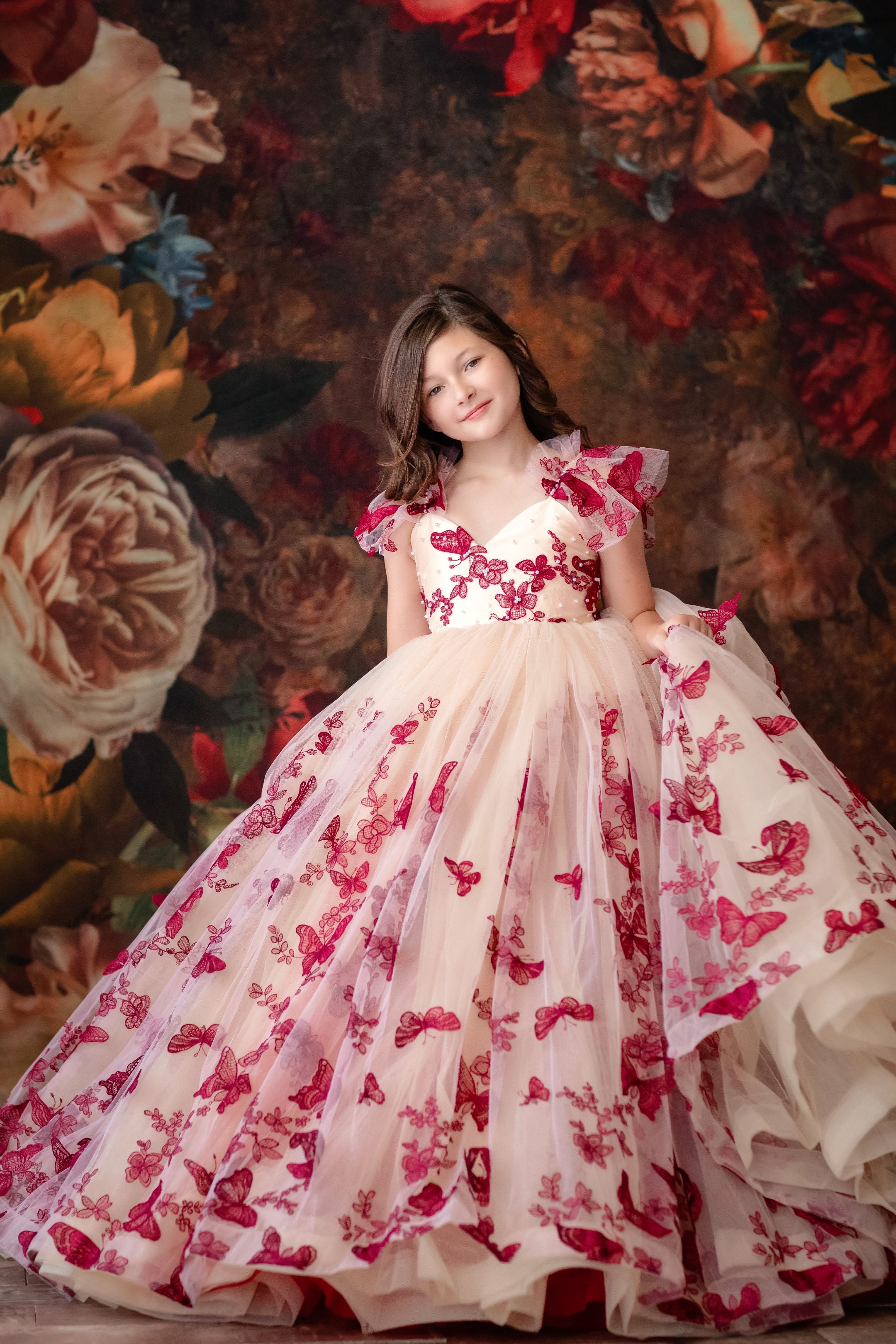 Butterfly Song Gown- select your silhouette Floor Length Gown Editorial Dress, Couture Gown, Special Occasion Dress
