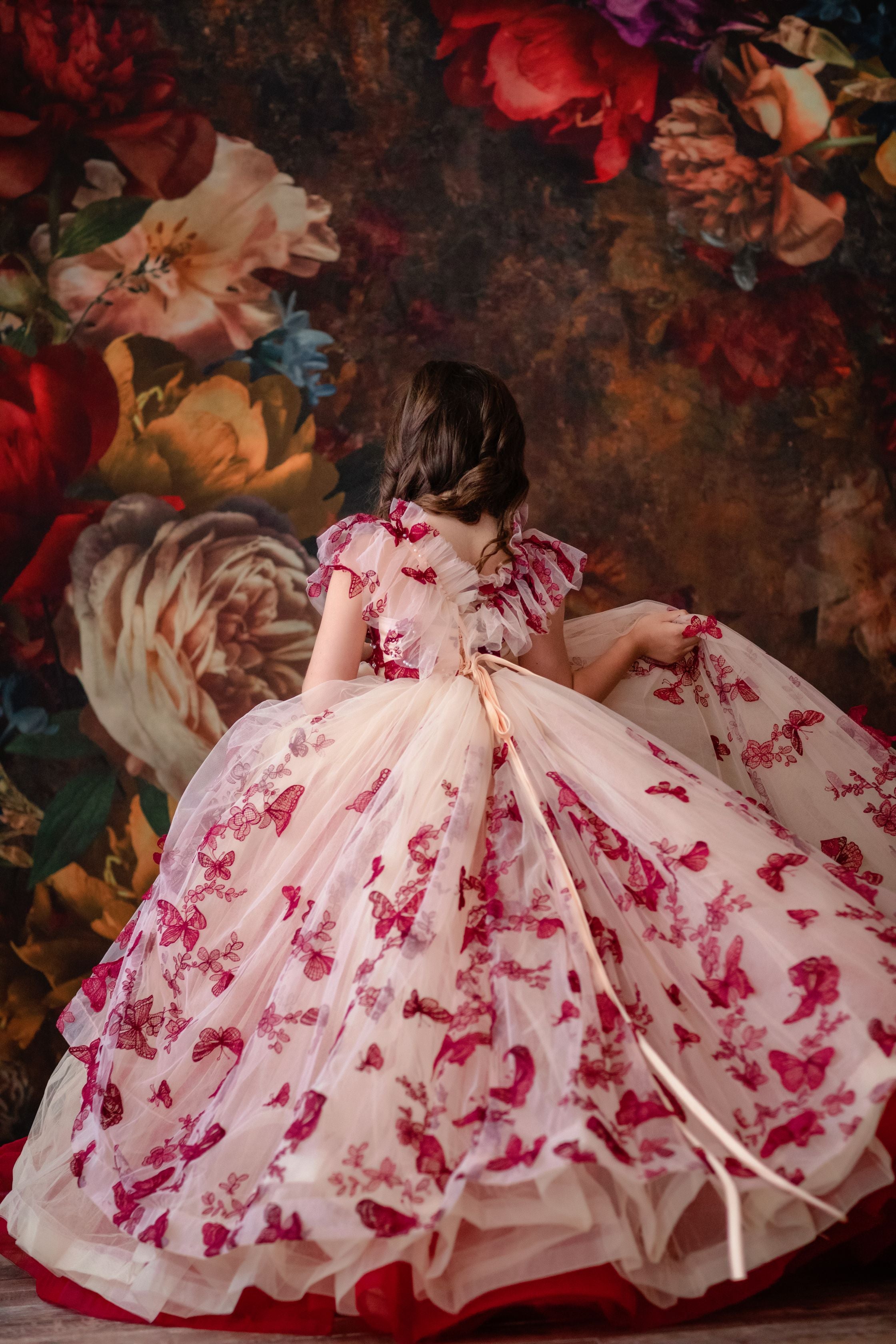 Butterfly Song Gown- select your silhouette Floor Length Gown Editorial Dress, Couture Gown, Special Occasion Dress