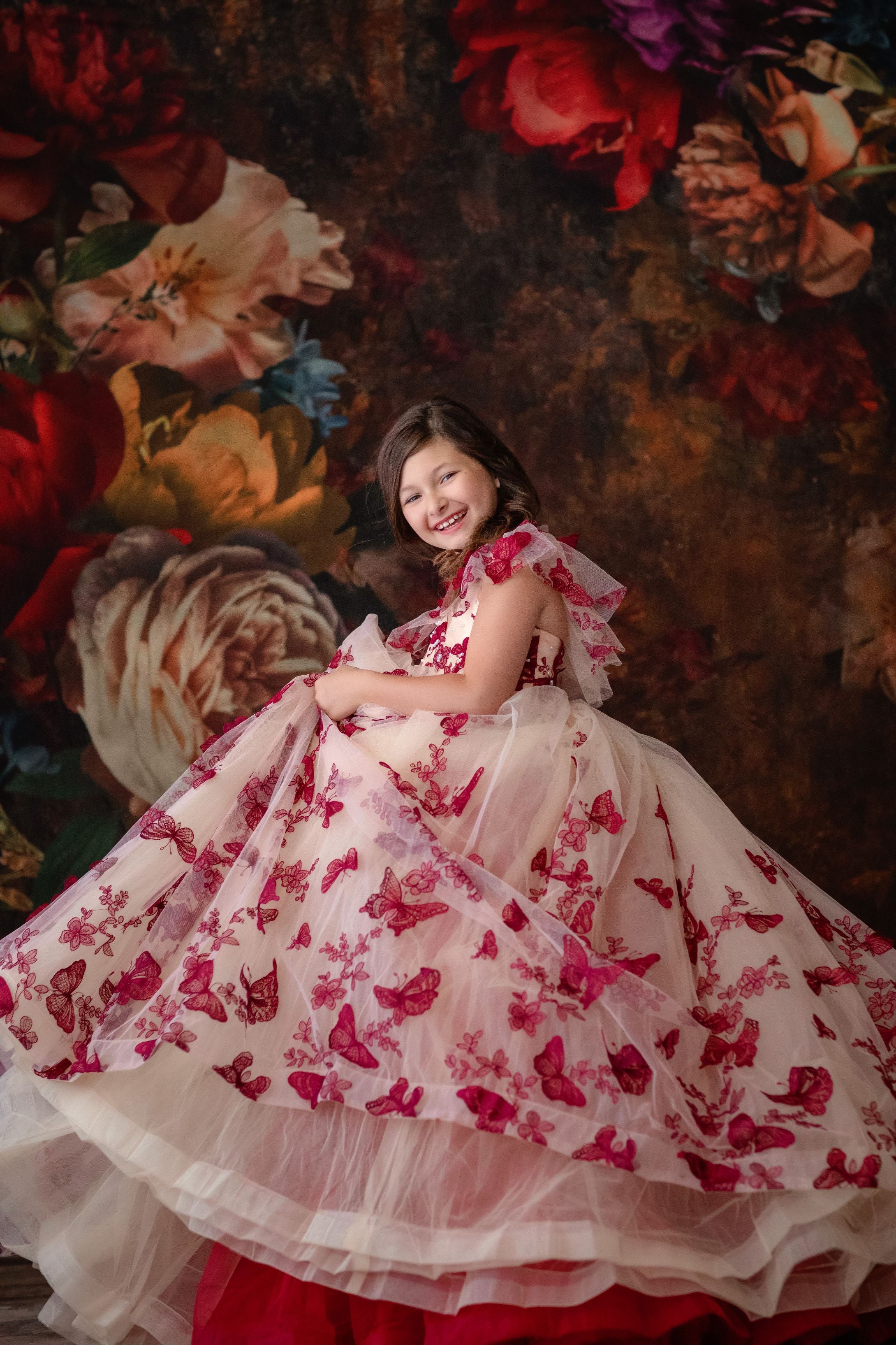 Butterfly Song Gown- select your silhouette Floor Length Gown Editorial Dress, Couture Gown, Special Occasion Dress