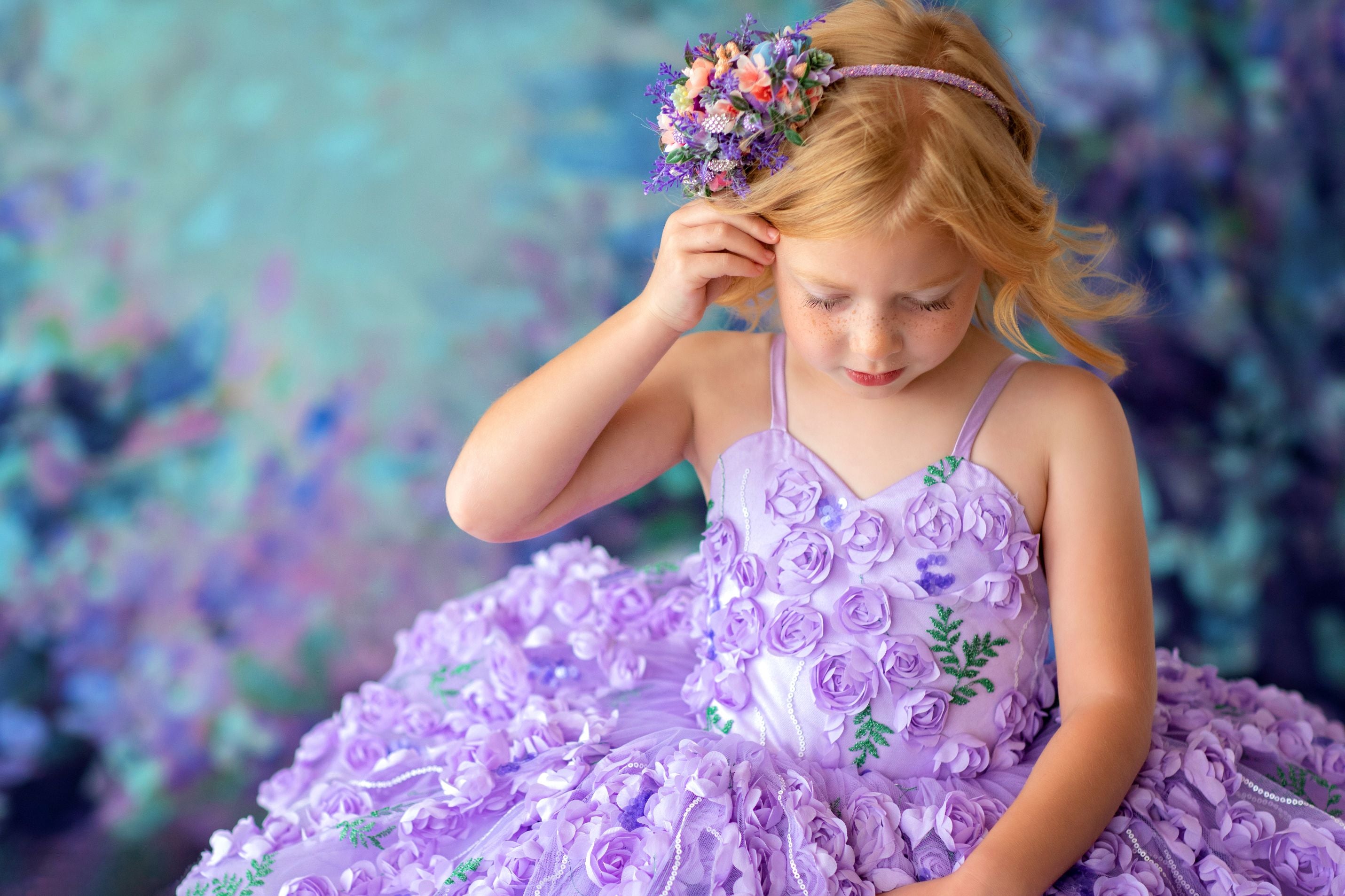 Petal "Eva" Petal Length Dress+ Cape (4 Year-Petite 5 Year)
