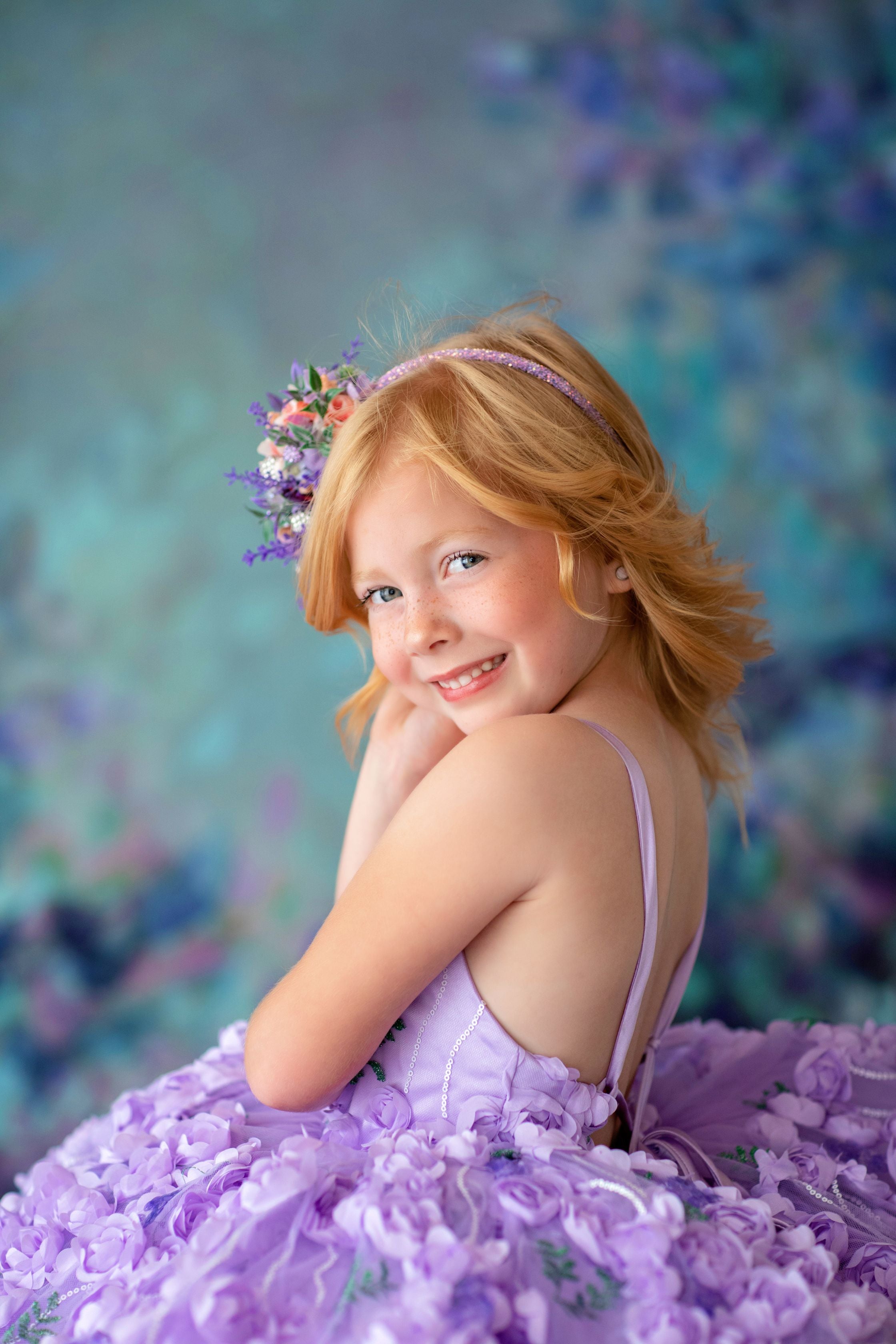 Petal "Eva" Petal Length Dress+ Cape (4 Year-Petite 5 Year)