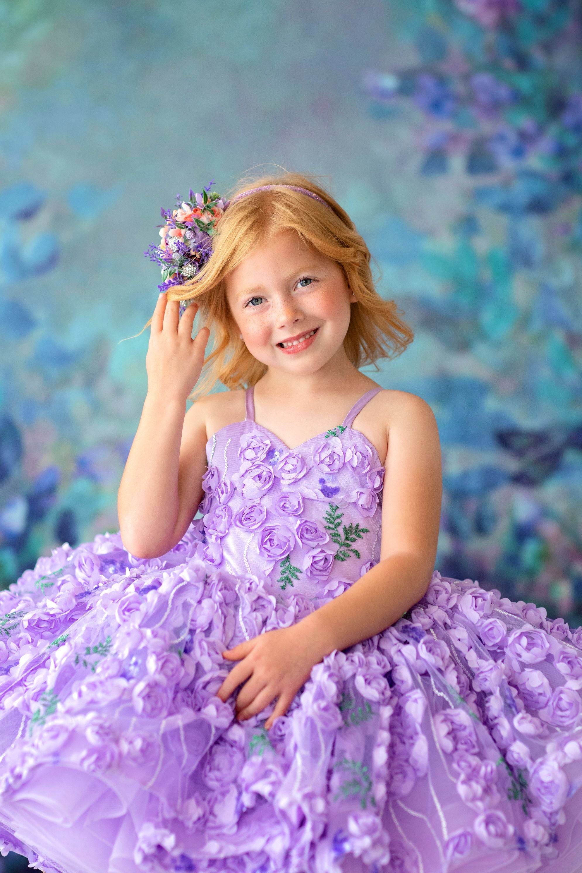 Petal "Eva" Petal Length Dress+ Cape (4 Year-Petite 5 Year)