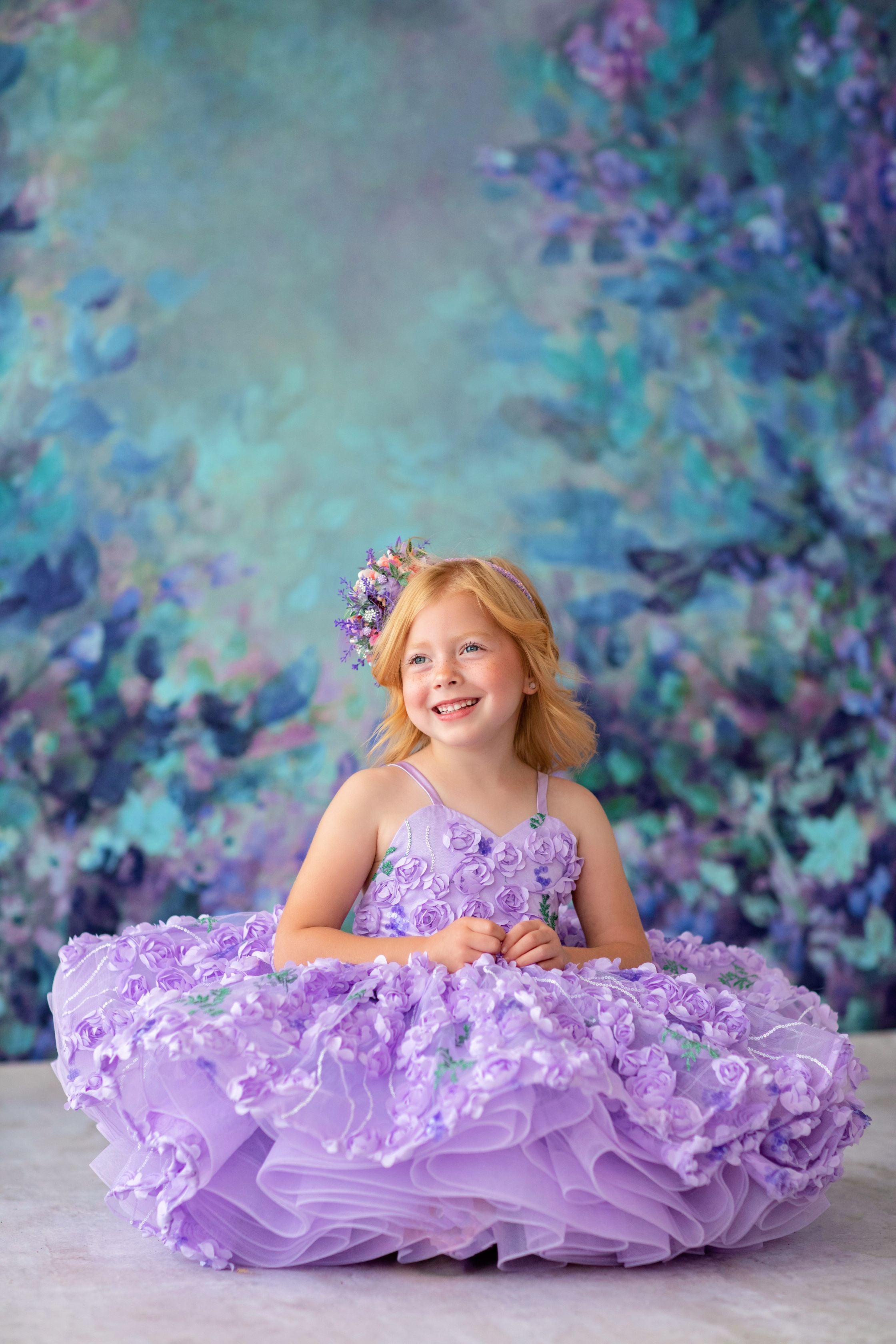 Petal "Eva" Petal Length Dress+ Cape (4 Year-Petite 5 Year)