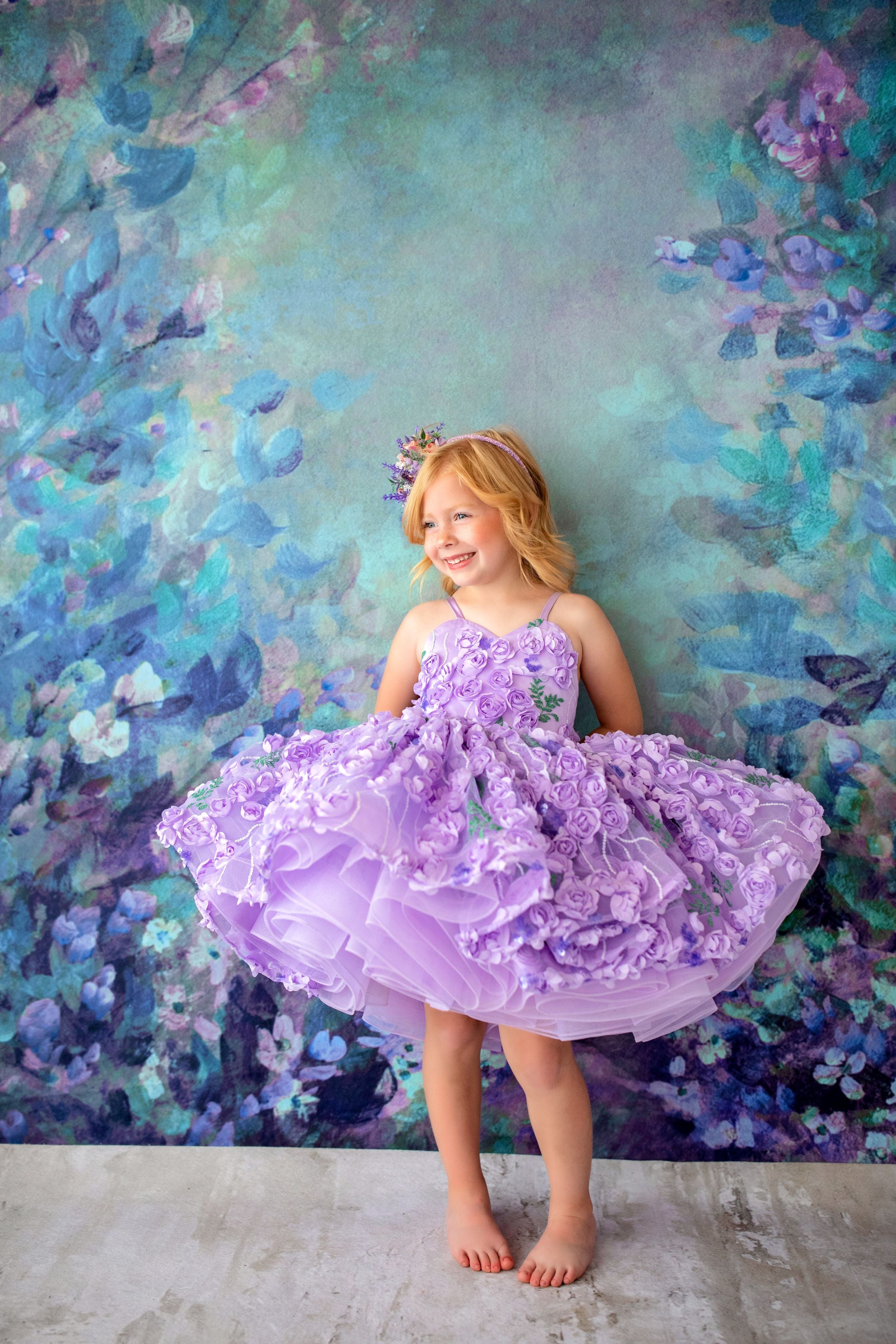 Petal "Eva" Petal Length Dress+ Cape (4 Year-Petite 5 Year)