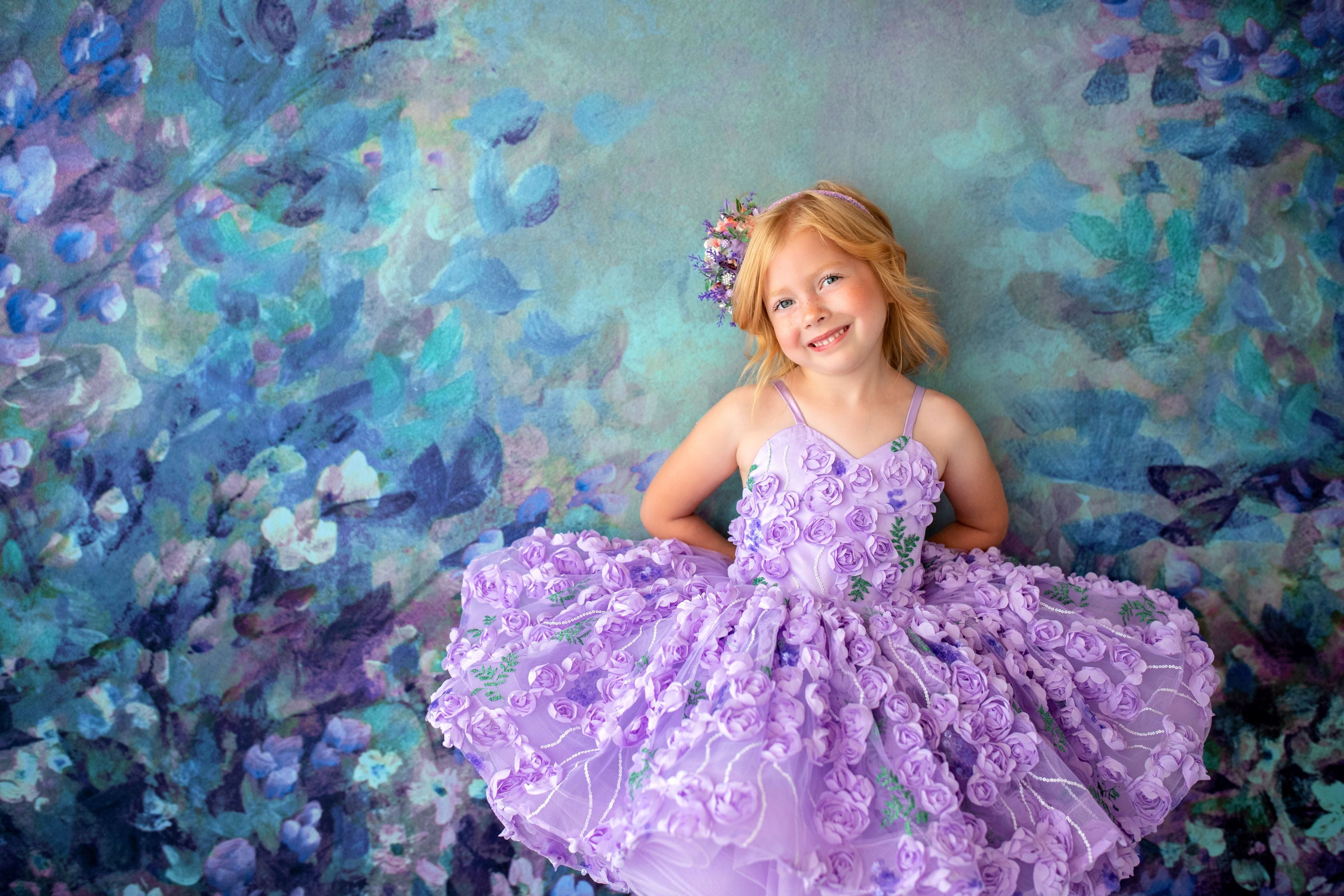 Petal "Eva" Petal Length Dress+ Cape (4 Year-Petite 5 Year)