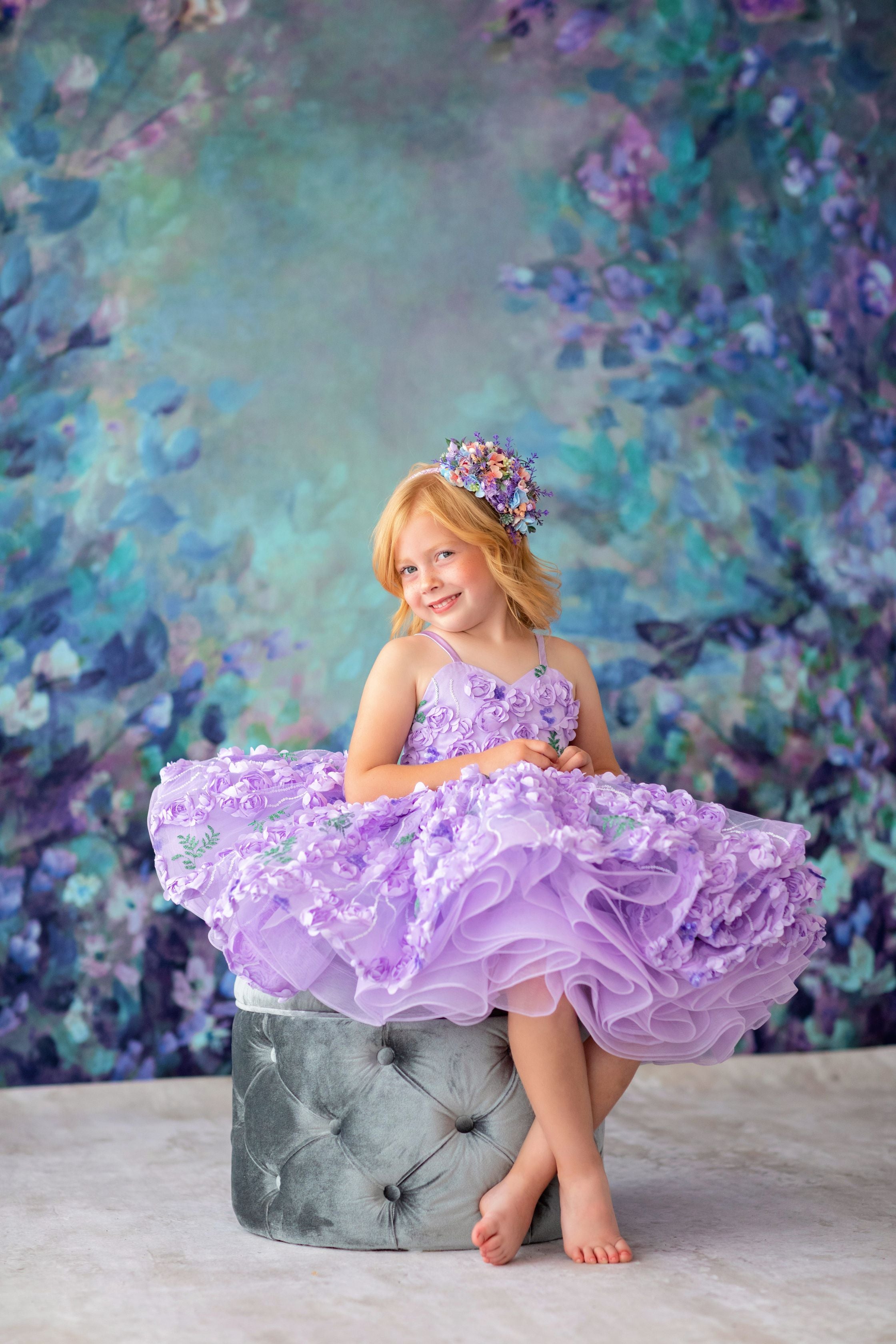 Petal "Eva" Petal Length Dress+ Cape (4 Year-Petite 5 Year)