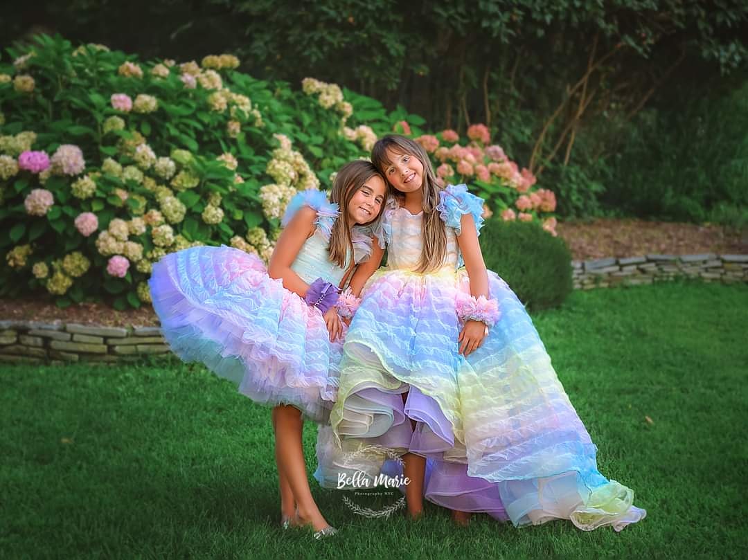 LEILA "Ruffled Rainbow" - Petal Dress ( 6 Year - Petite 7 Year)