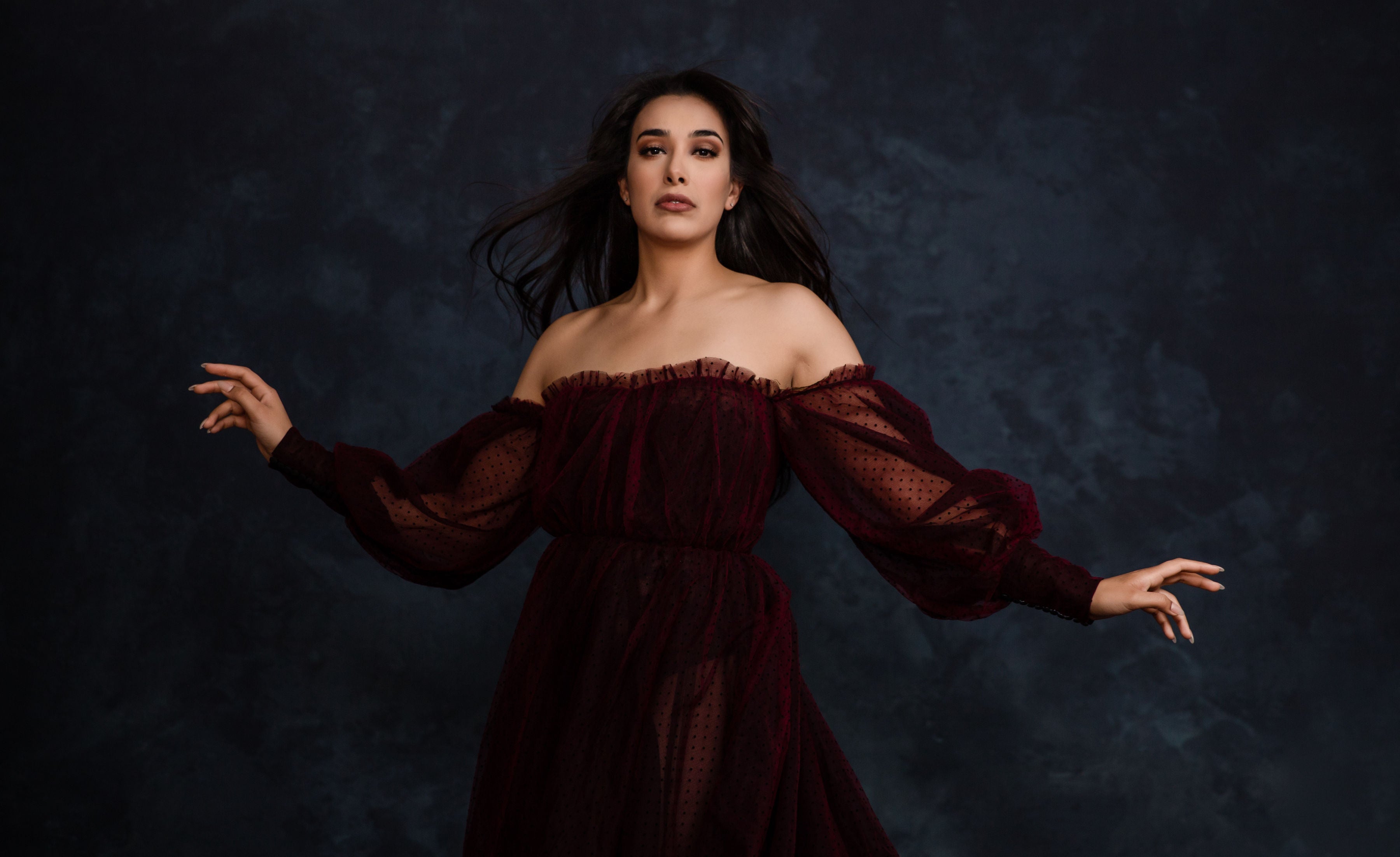 RETIRED RENTAL EUC Emma tulle gown - Burgundy (TEEN-ADULT)