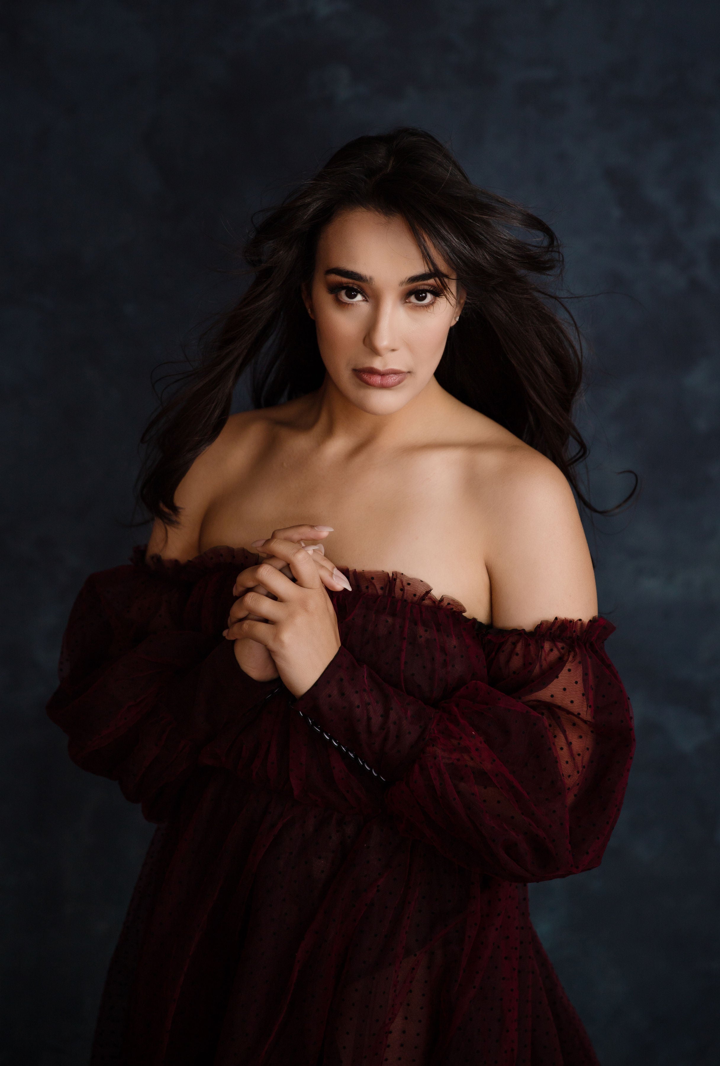 RETIRED RENTAL EUC Emma tulle gown - Burgundy  (TEEN-ADULT)