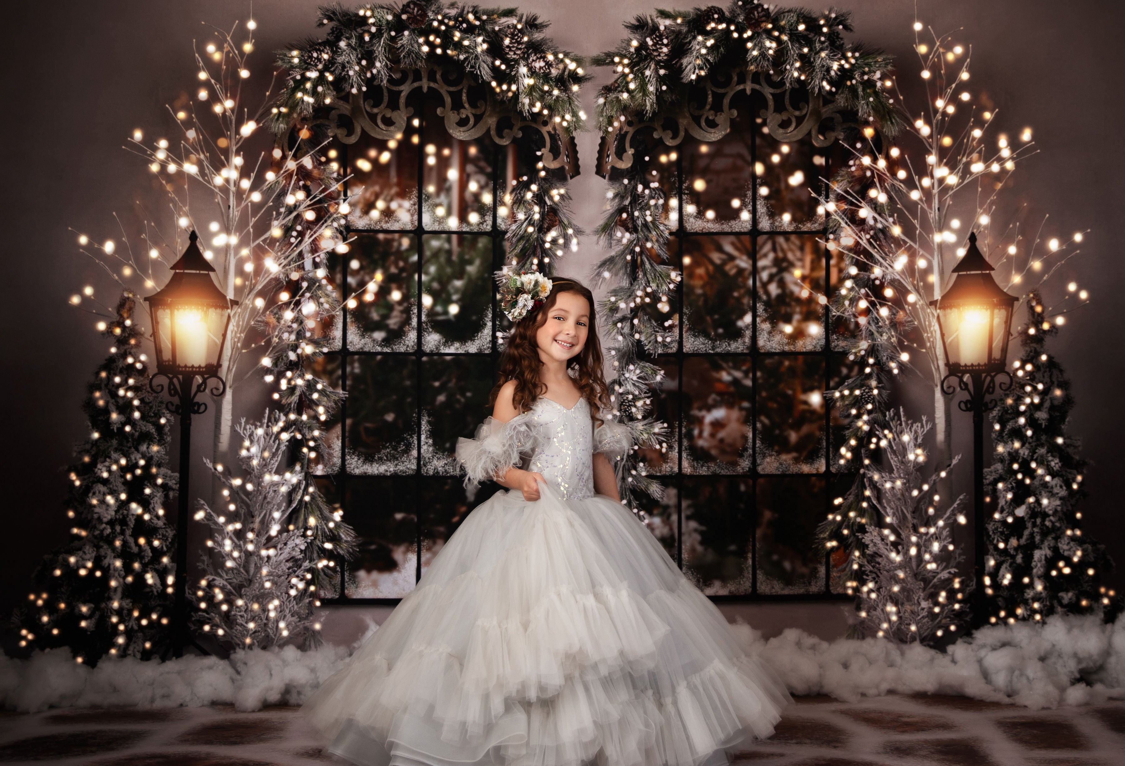"Evangeline" - Tinsel Silver- Floor Length ( 3 Year - Petite 4 Year)
