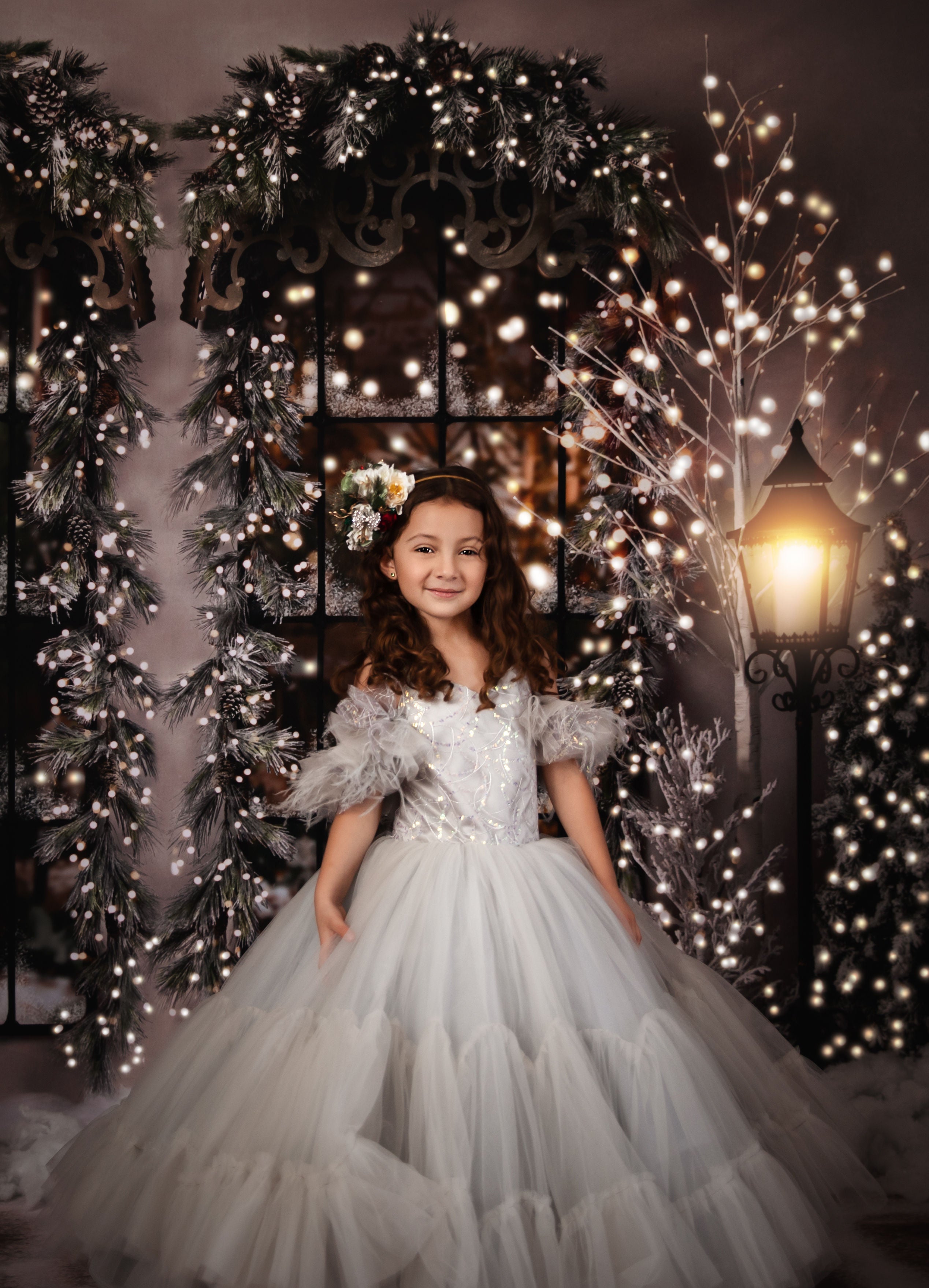 "Evangeline" - Tinsel Silver- Floor Length ( 3 Year - Petite 4 Year)