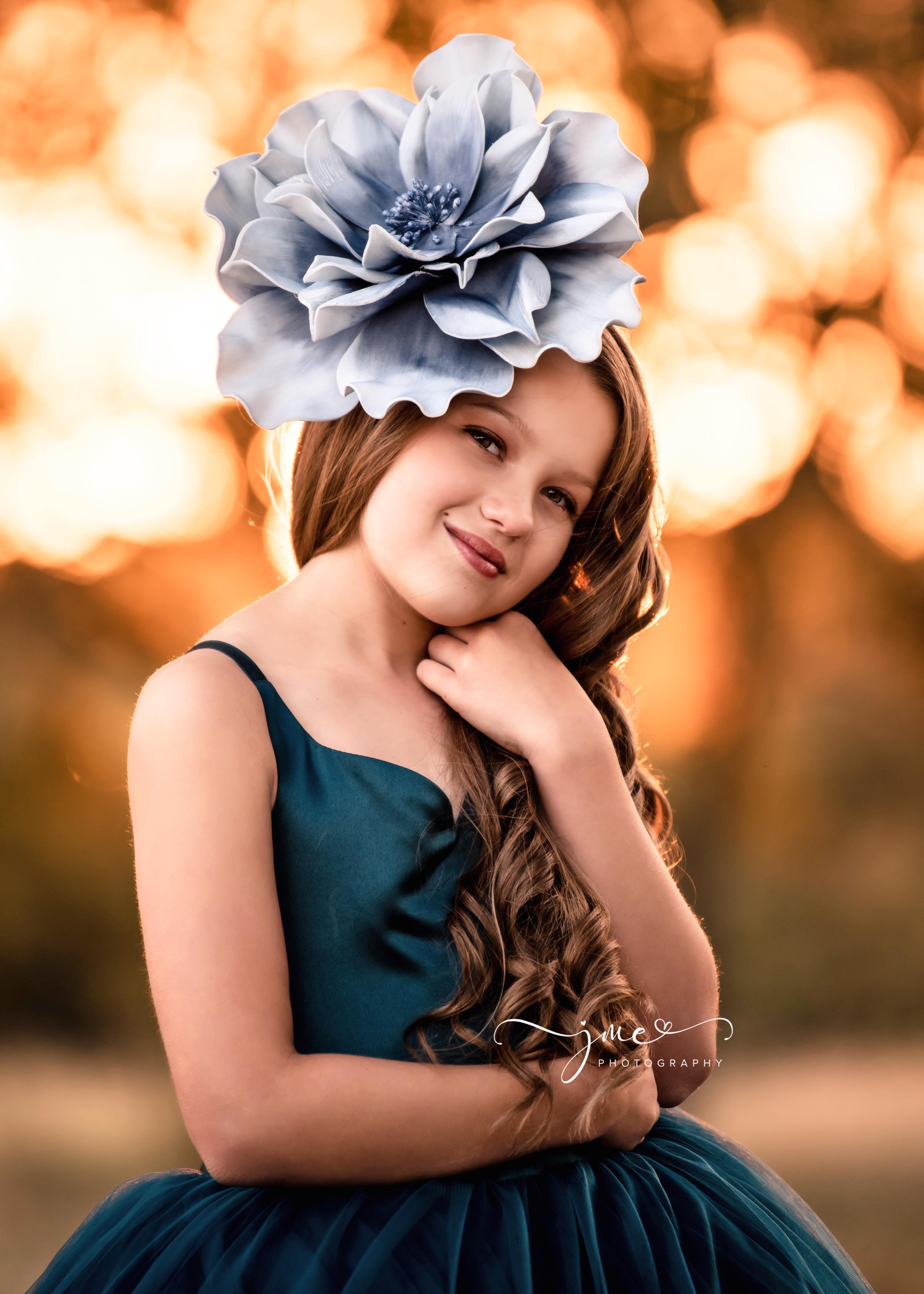 "Frenchie" - Peacock Floor Length ( 7 Year - Petite 9 Year)