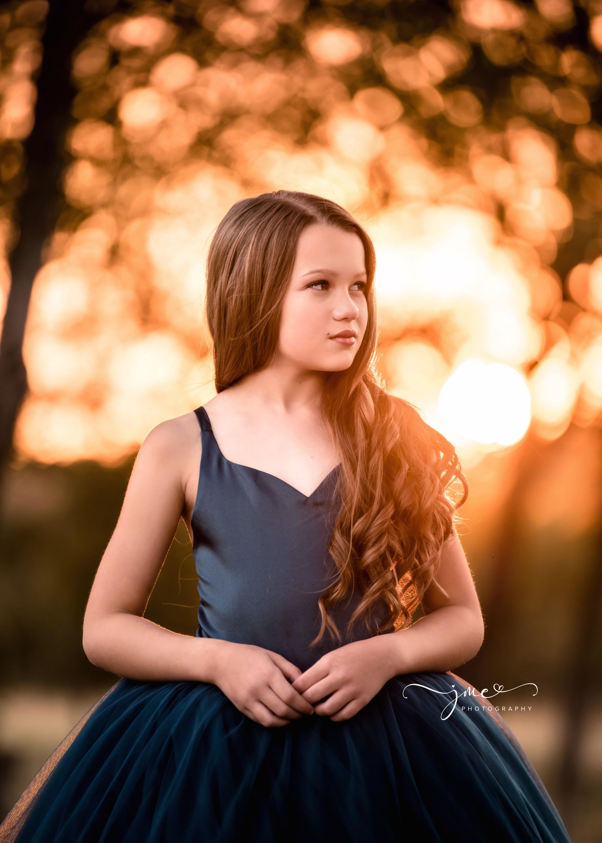 "Frenchie" - Peacock Floor Length ( 7 Year - Petite 9 Year)
