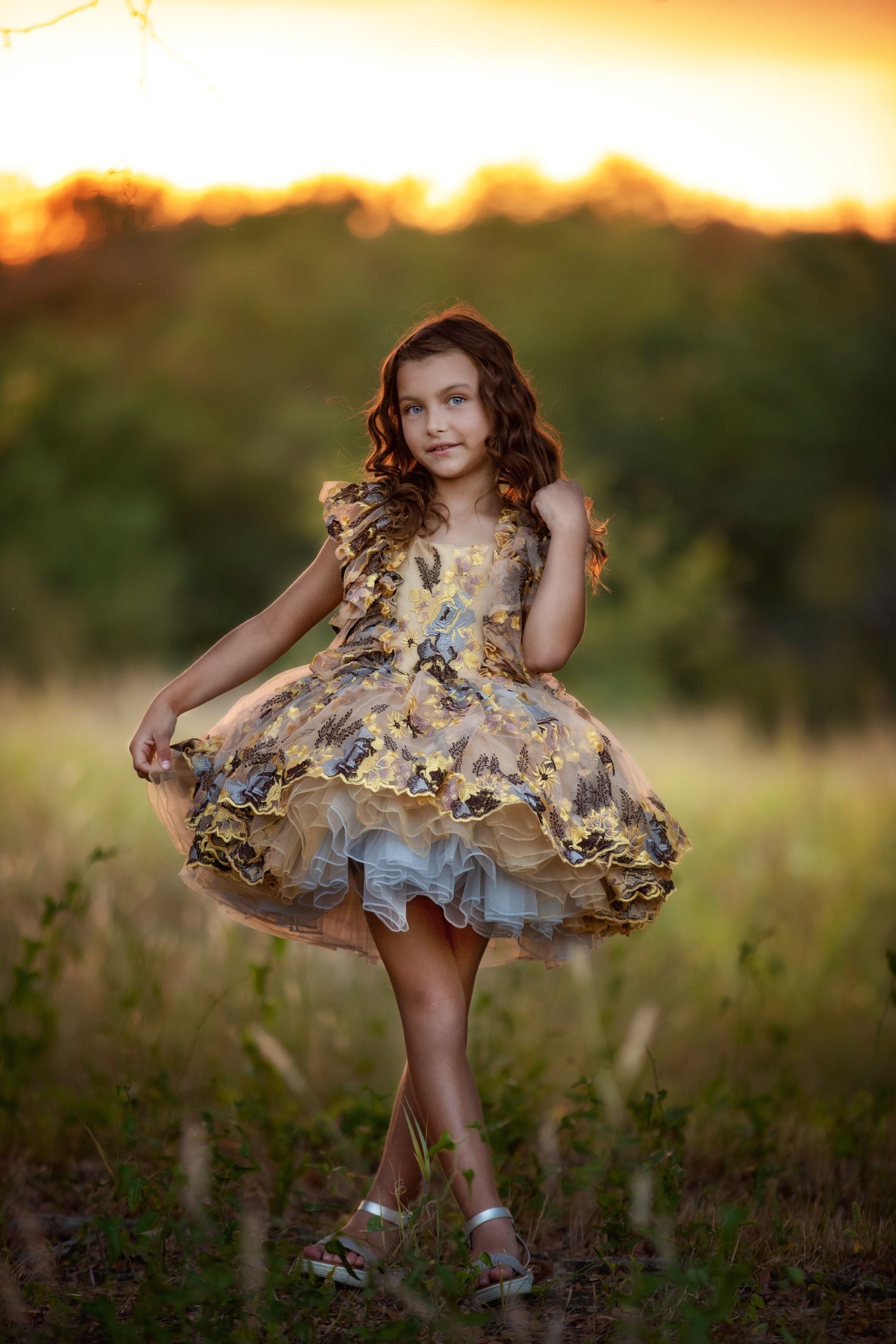 "Thistle" Petal Length Dress ( 5 Year - Petite 6 Year)