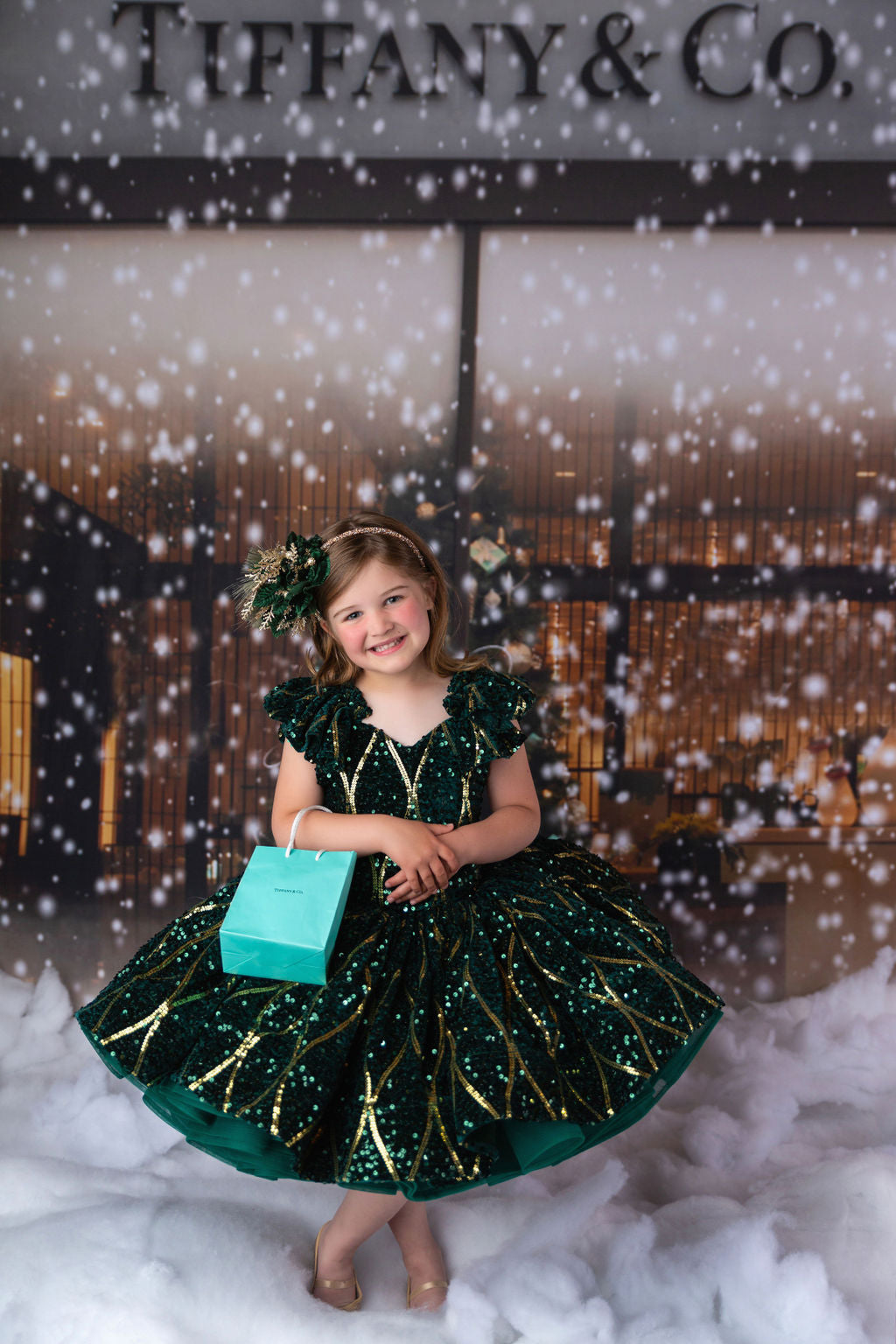 Rts euc will not remake ooak "Nutcracker Dance" - Green Petal Length Dress  ( 6 Year - Petite 7 Year)
